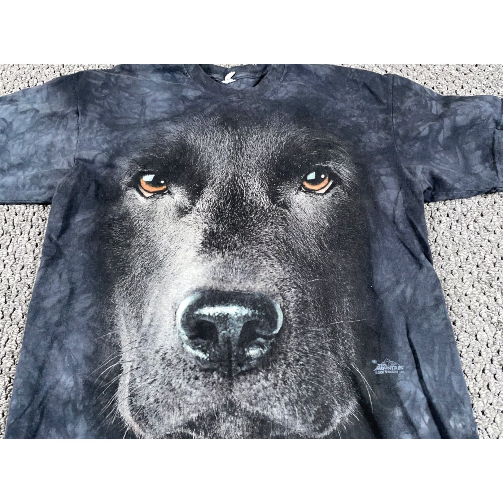 Delta VINTAGE The Mountain Black Lab Print T-Shirt Men's Large Gray Tie Dye Cotton Dog Retro Graphic Size US L / EU 52-54 / 3 - 7 Thumbnail