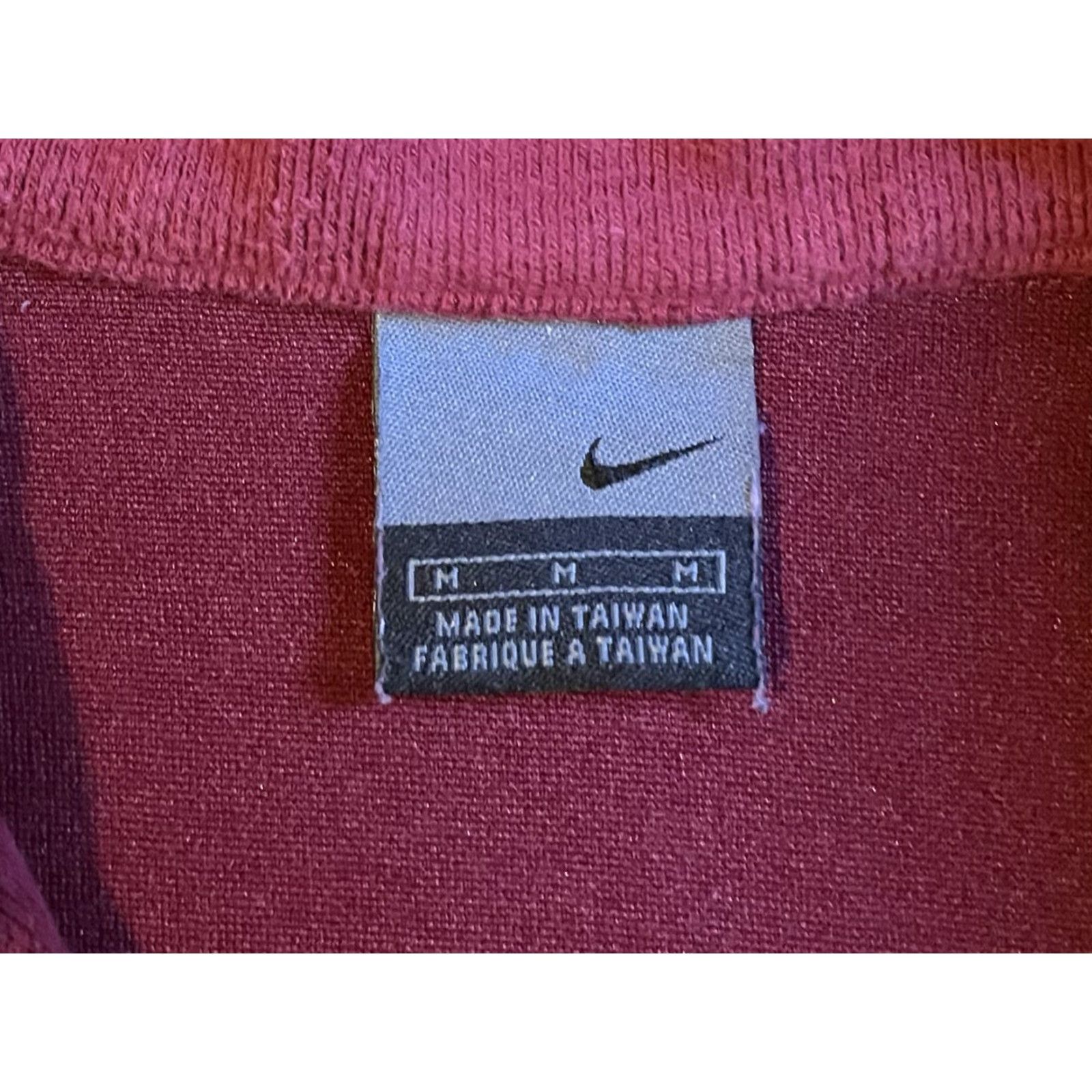 Nike VINTAGE Nike Tennis 1/4 Zip Sweater Mens M Maroon 90s Sports Nike Shirt Long Sleeve Zip Mock Neck Fleece Cotton Blend Polyester Embroidered Logo Size US M / EU 48-50 / 2 - 6 Thumbnail