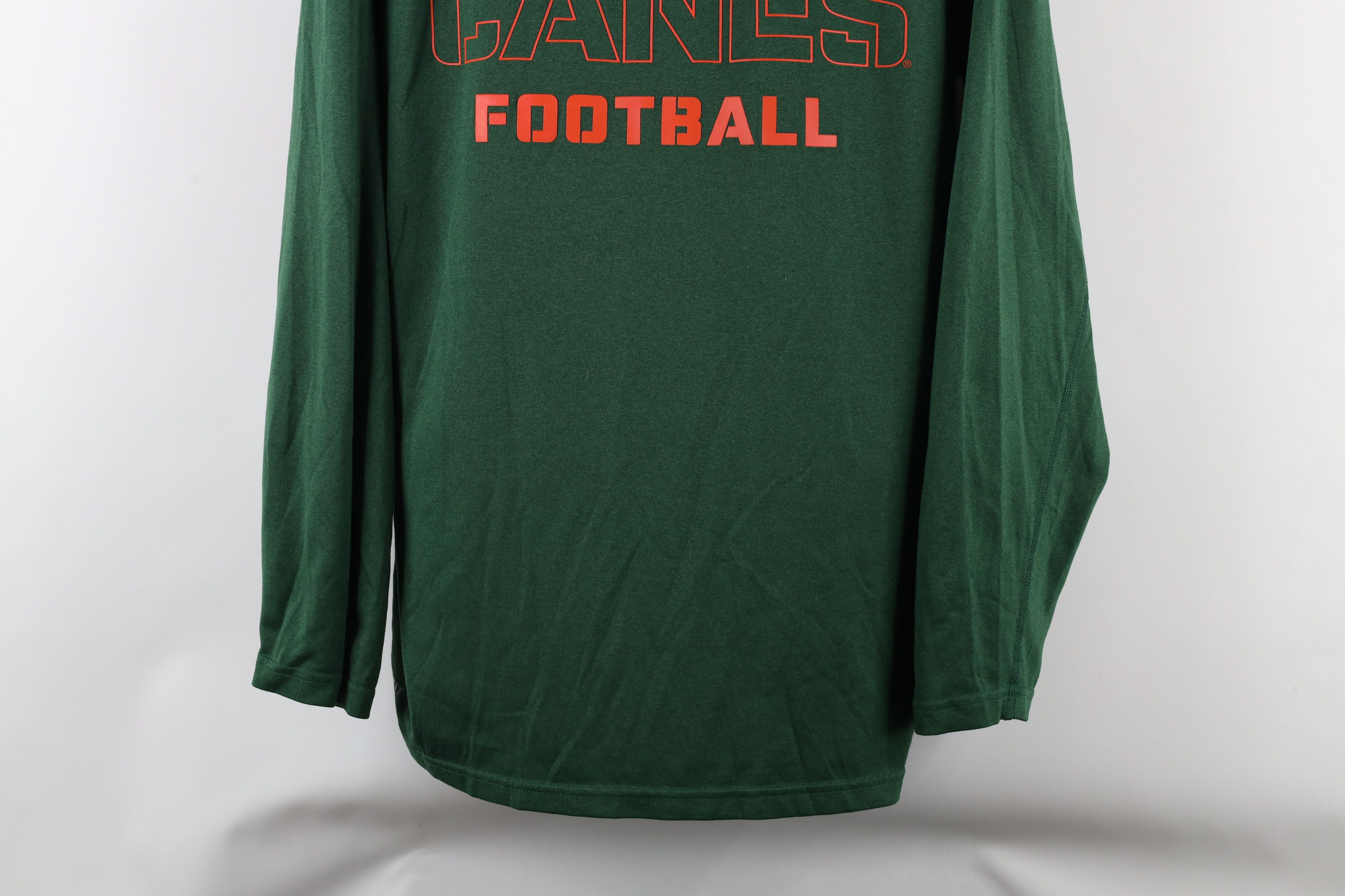 Nike × Vintage Nike University of Hurricanes Football Long Sleeve T-Shirt Size US L / EU 52-54 / 3 - 3 Thumbnail
