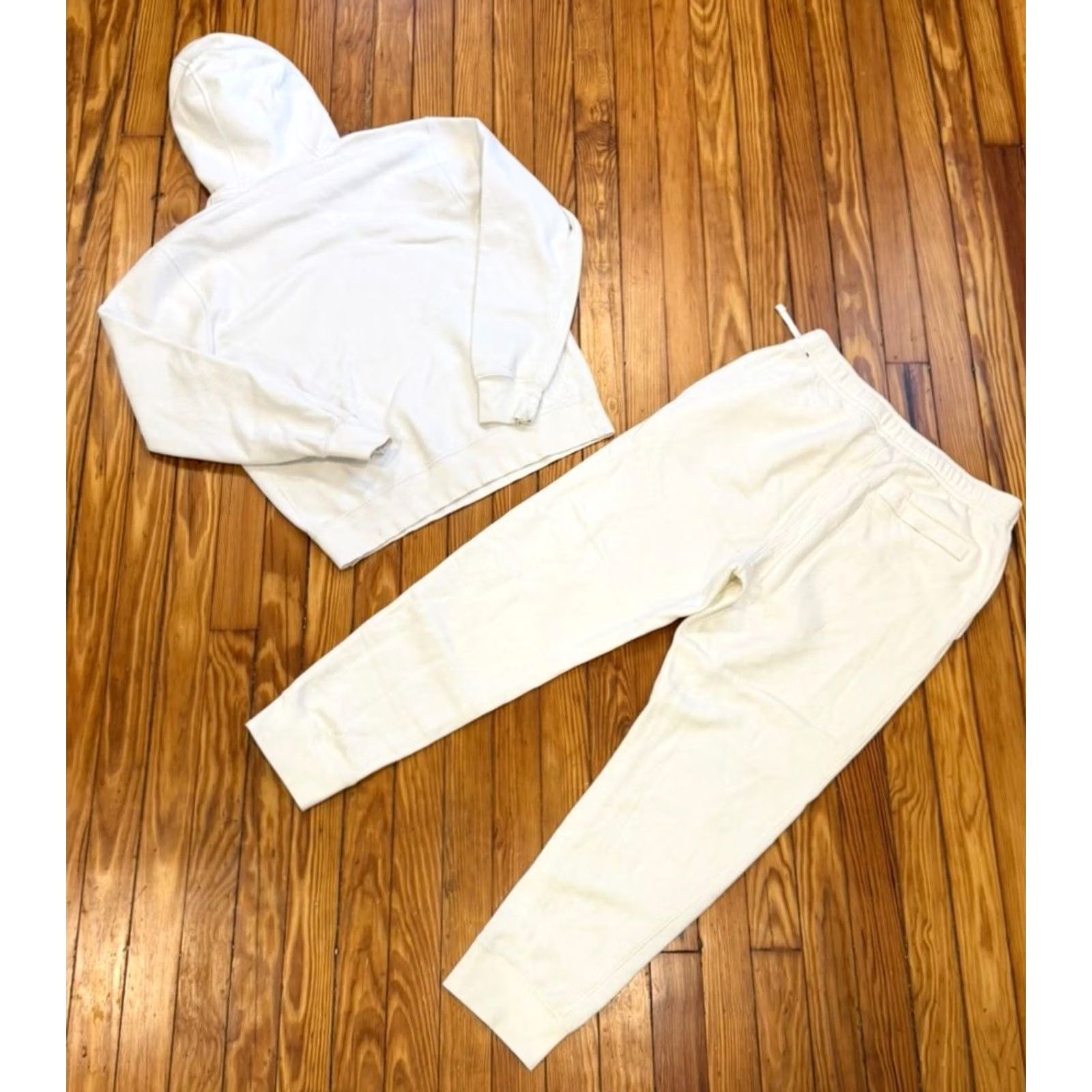 Nike Nike White Hoodie & Pants Set Sweatsuit Club Fleece Size Medium Large Mens 90s Size US M / EU 48-50 / 2 - 2 Thumbnail