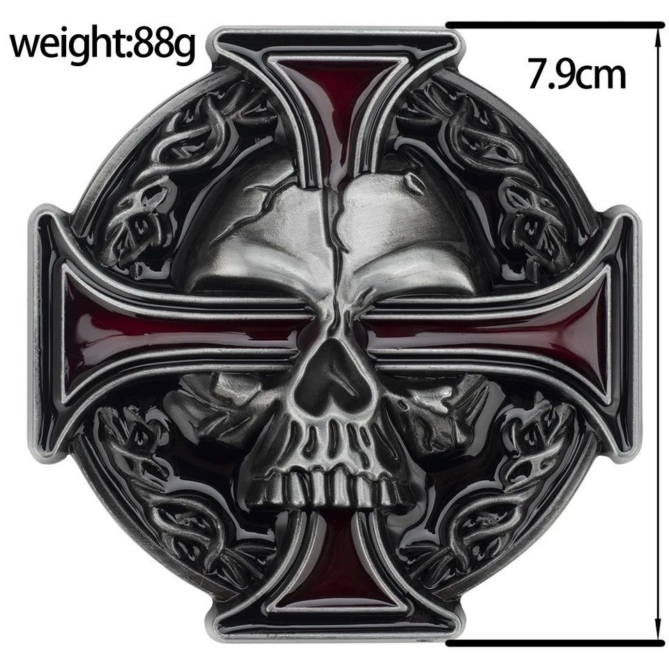 Other Skull Leather Belt Size ONE SIZE - 5 Thumbnail