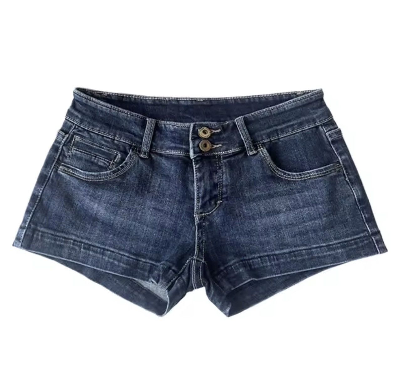 Vintage Y2k Mini Jeans Shorts 2000s Style Size 27" / US 4 / IT 40 - 1 Thumbnail