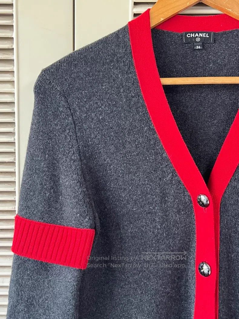 Chanel Chanel Knitted cardigan with contrasting colours coat Size XXS / US 00 / IT 34 - 4 Thumbnail