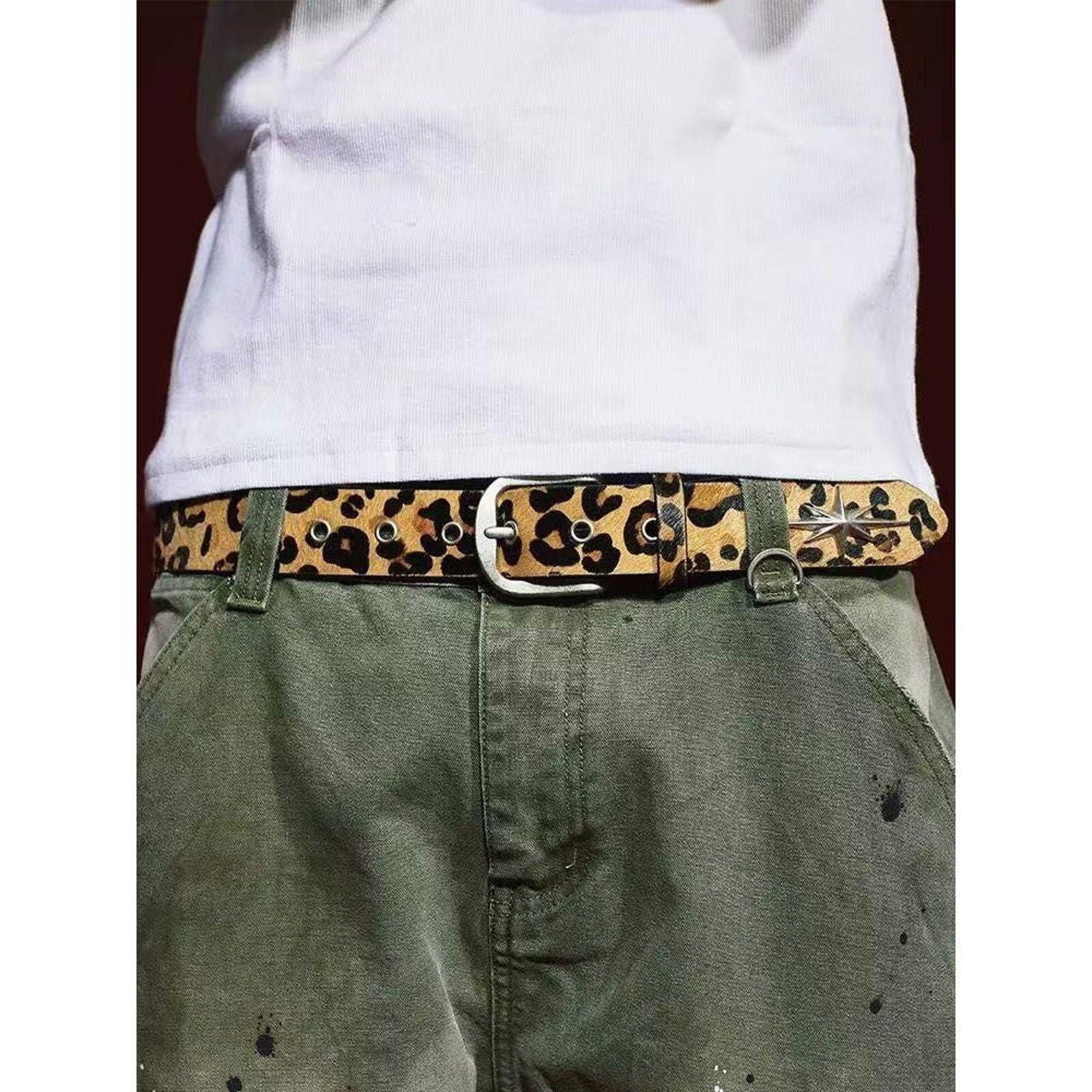 Leather y2k Leopard Print Belt With Silver Buckle Size ONE SIZE - 2 Thumbnail