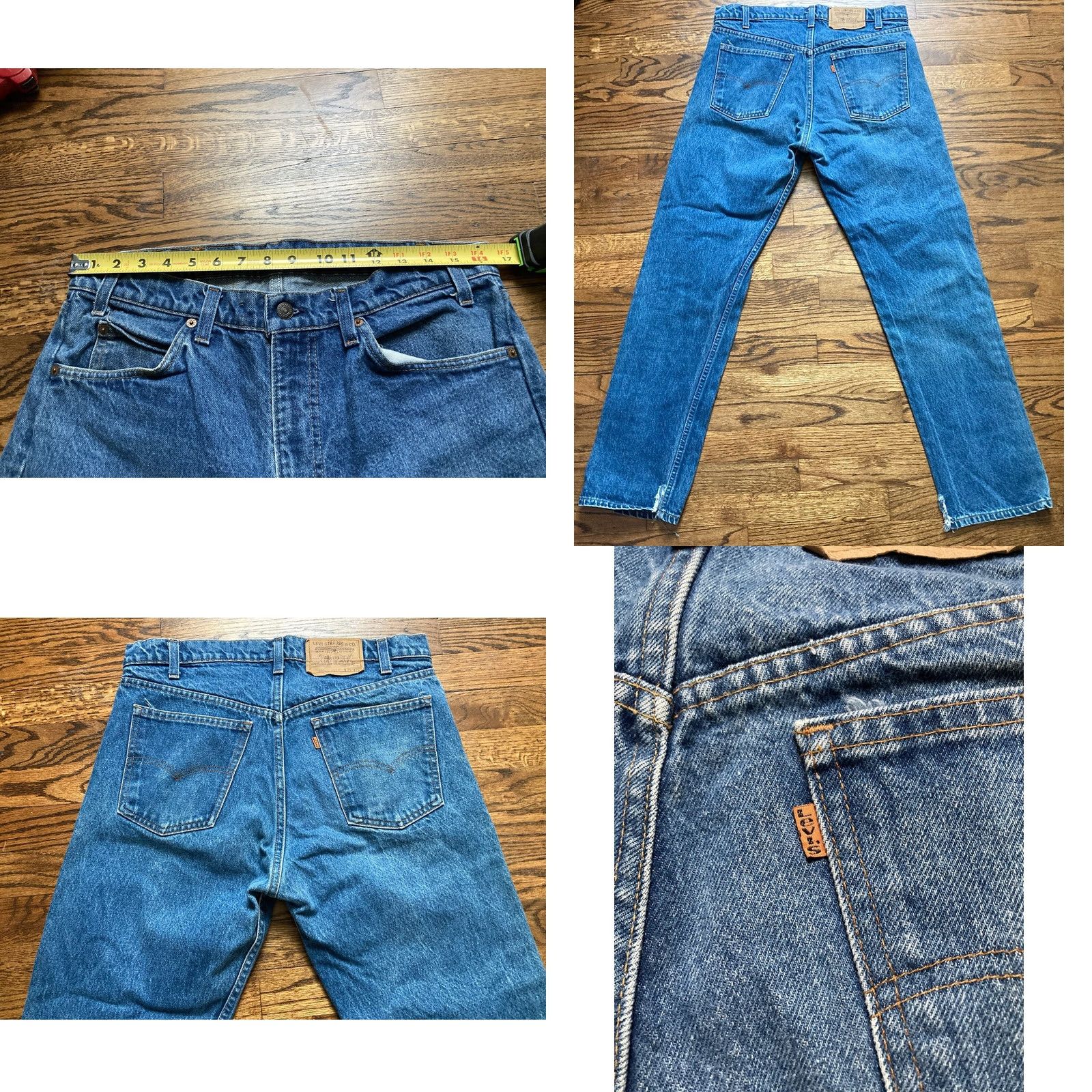 Levi's VINTAGE Levi's 505 Orange Tab USA Made Jeans Mens 36x32 Denim Straight 5-Pocket Blue Distressed 80s 90s Rockabilly Workwear Size US 36 / EU 52 - 8 Thumbnail