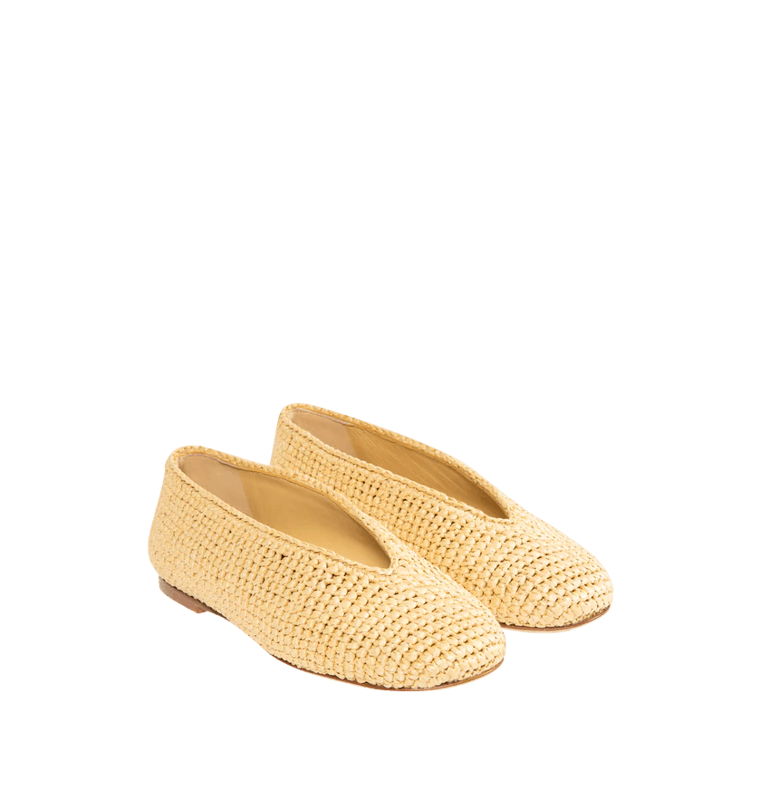 Bottega Veneta o1h1sh10526 Rosa Ballerina Flat in Beige/Natural Size US 7 / IT 37 - 2 Thumbnail