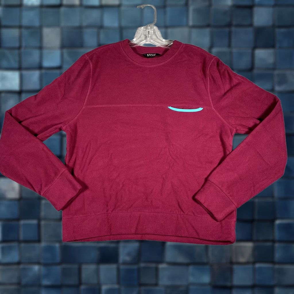 Stoic Stoic Sweatshirt Mens S Pink Fleece Pullover Chest Zip Pocket Crewneck Size US S / EU 44-46 / 1 - 1 Thumbnail