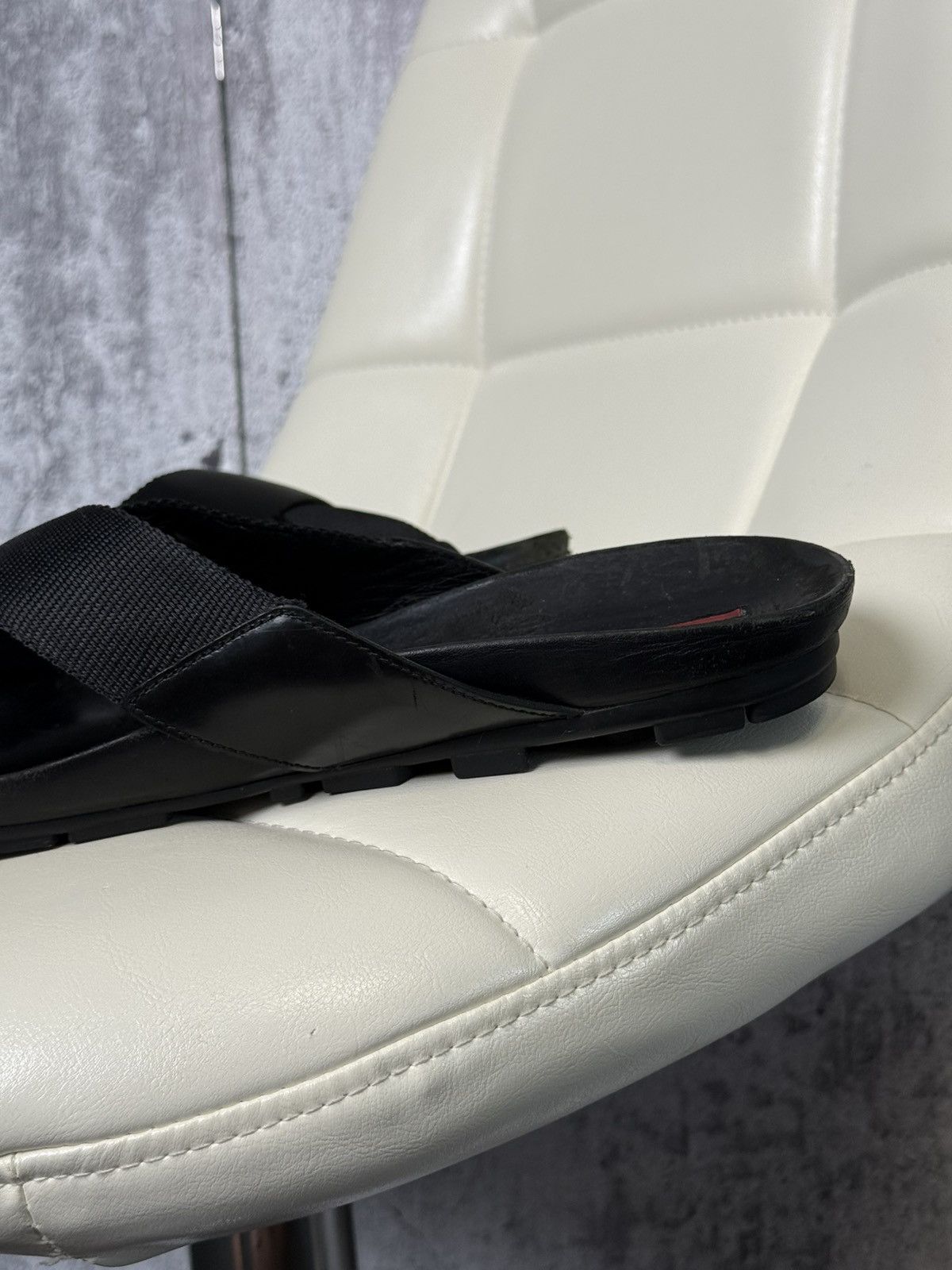 Prada Prada Sport Black Cross Strap Slide Men’s Sandals Metal Logo Size US 11.5 / EU 44-45 - 15 Thumbnail