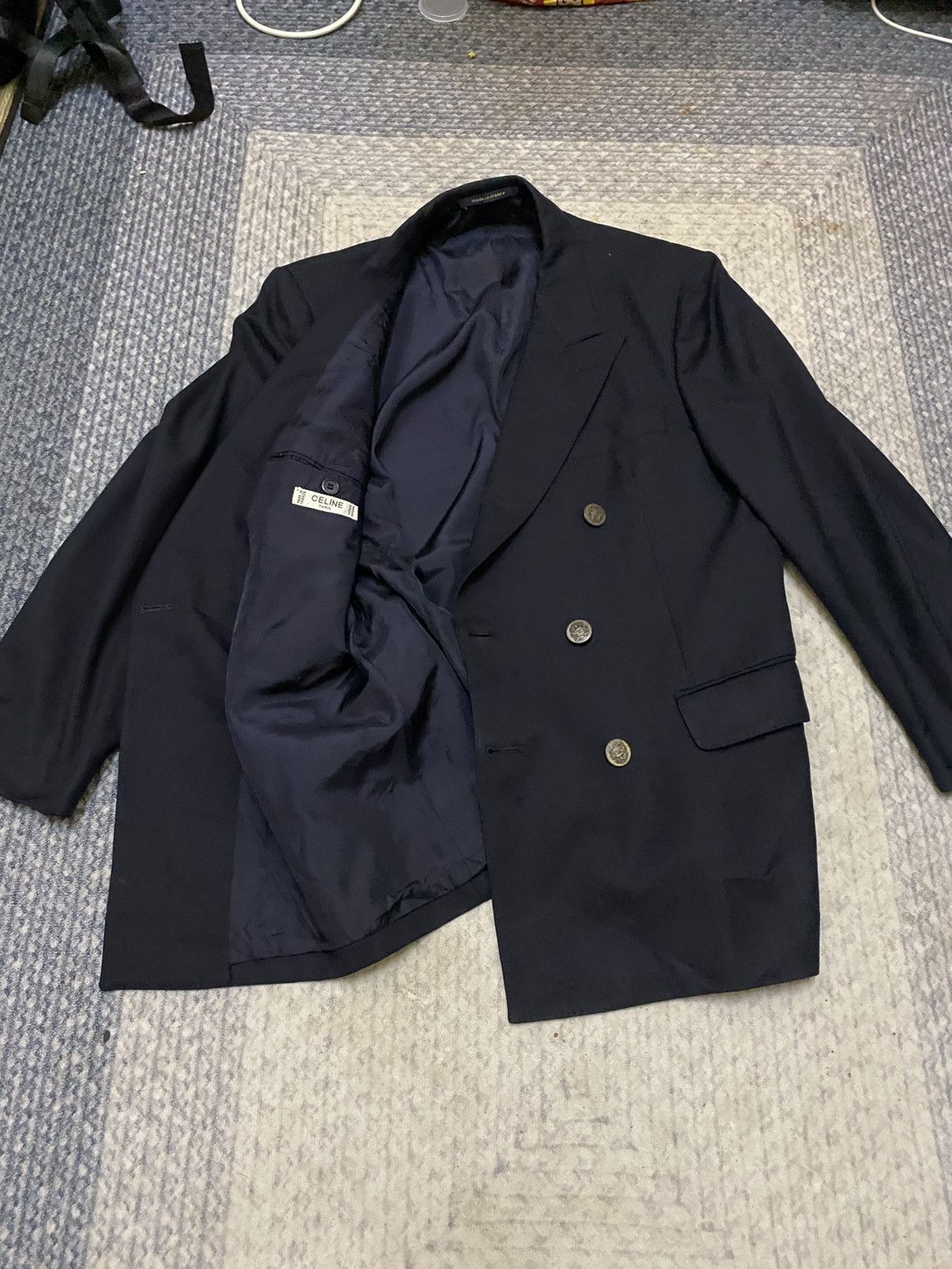 Celine CELINE PARIS DOUBLE BREAST BLAZER STAMPED LOGO BUTTON Size US S / EU 44-46 / 1 - 3 Thumbnail