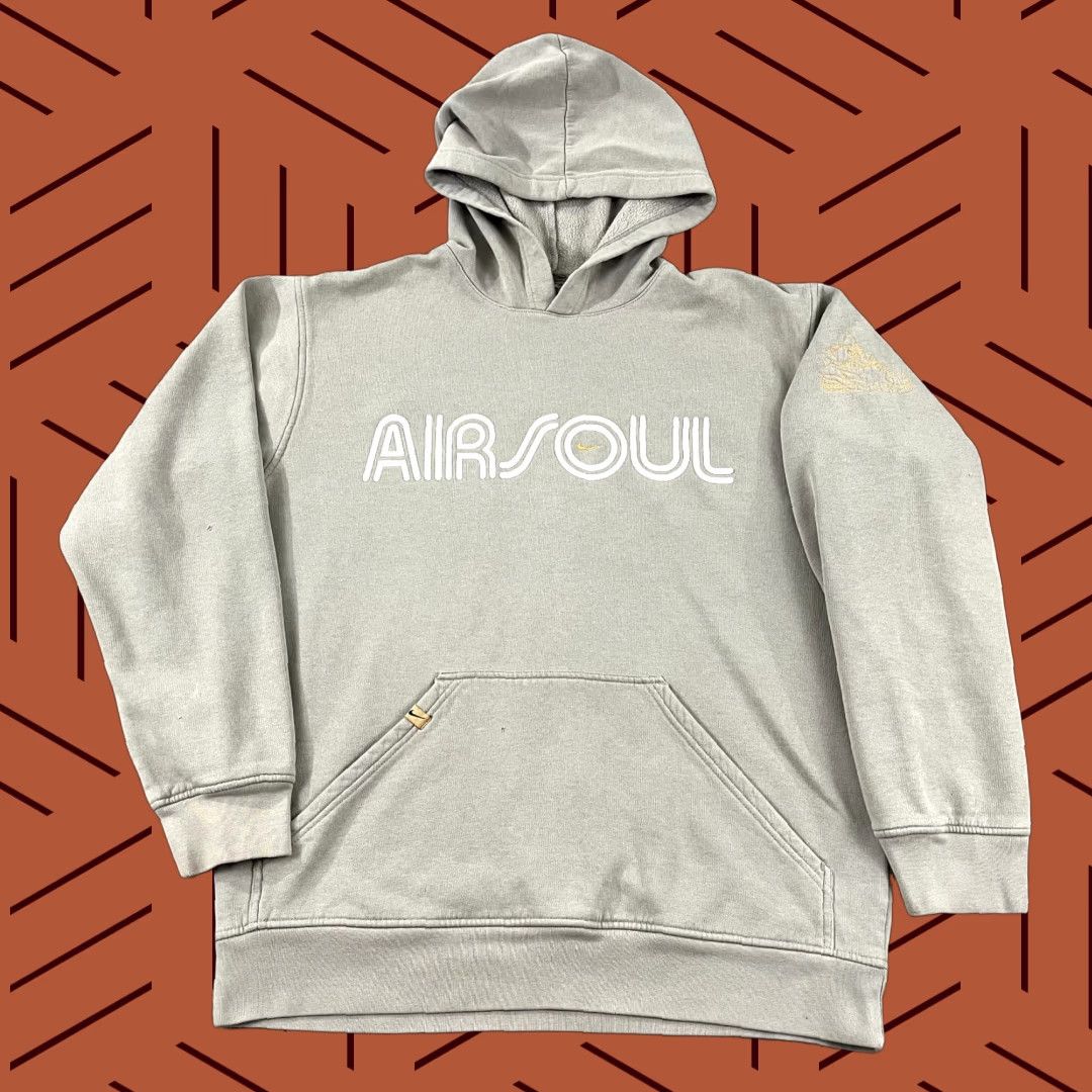 Nike VINTAGE Nike Hoodie Mens Large Gray AIR SOUL Sweatshirt Pullover Skater Retro Y2K VTG Size US L / EU 52-54 / 3 - 1 Thumbnail