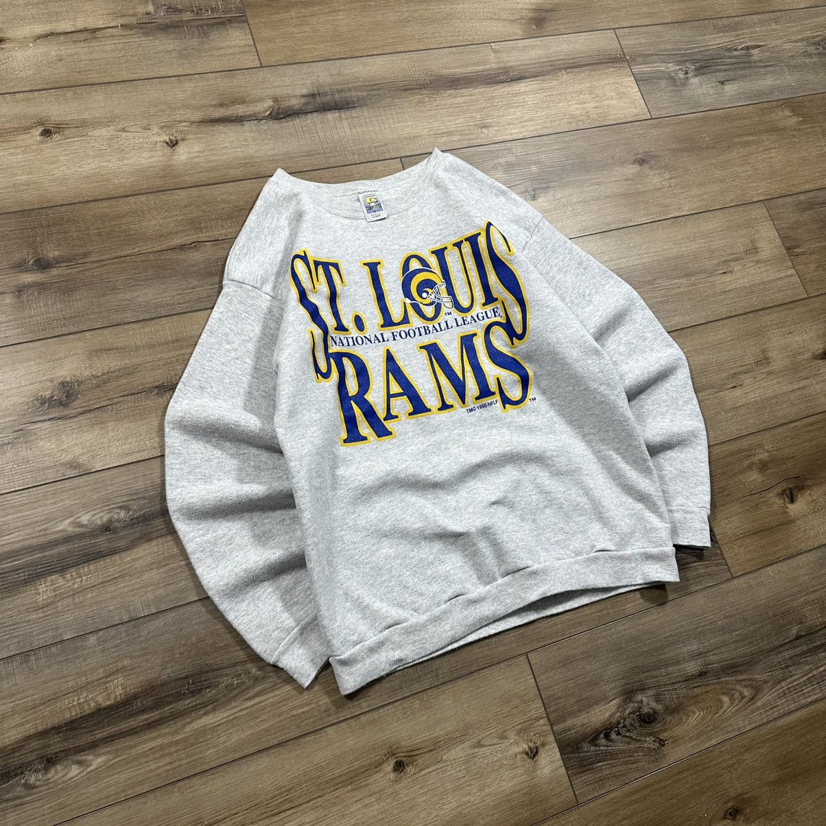 NFL Vintage 1995 NFL St. Louis Rams Spell-Out Crewneck Size US XL / EU 56 / 4 - 2 Thumbnail