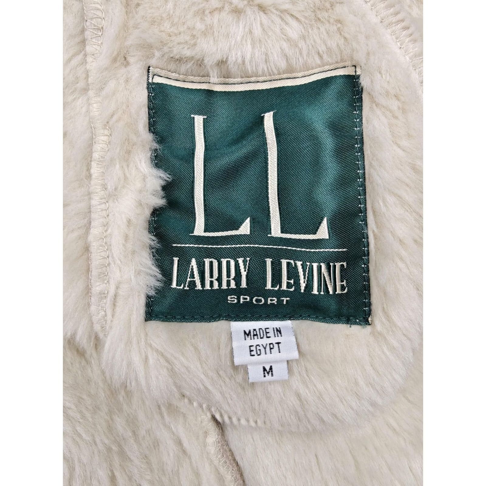 Vintage Larry Levine Coat Womens Medium Beige Faux Shearling Button Front Fur Lined Size M / US 6-8 / IT 42-44 - 6 Thumbnail