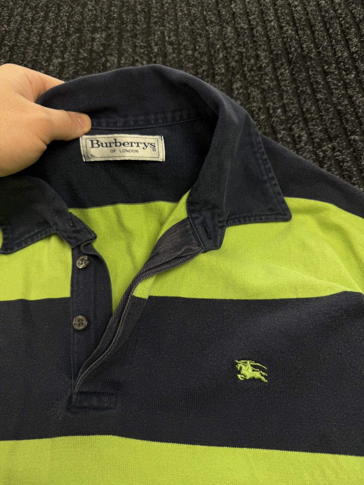 Burberry Vintage Burberrys Striped Rugby Shirt Size US L / EU 52-54 / 3 - 2 Thumbnail