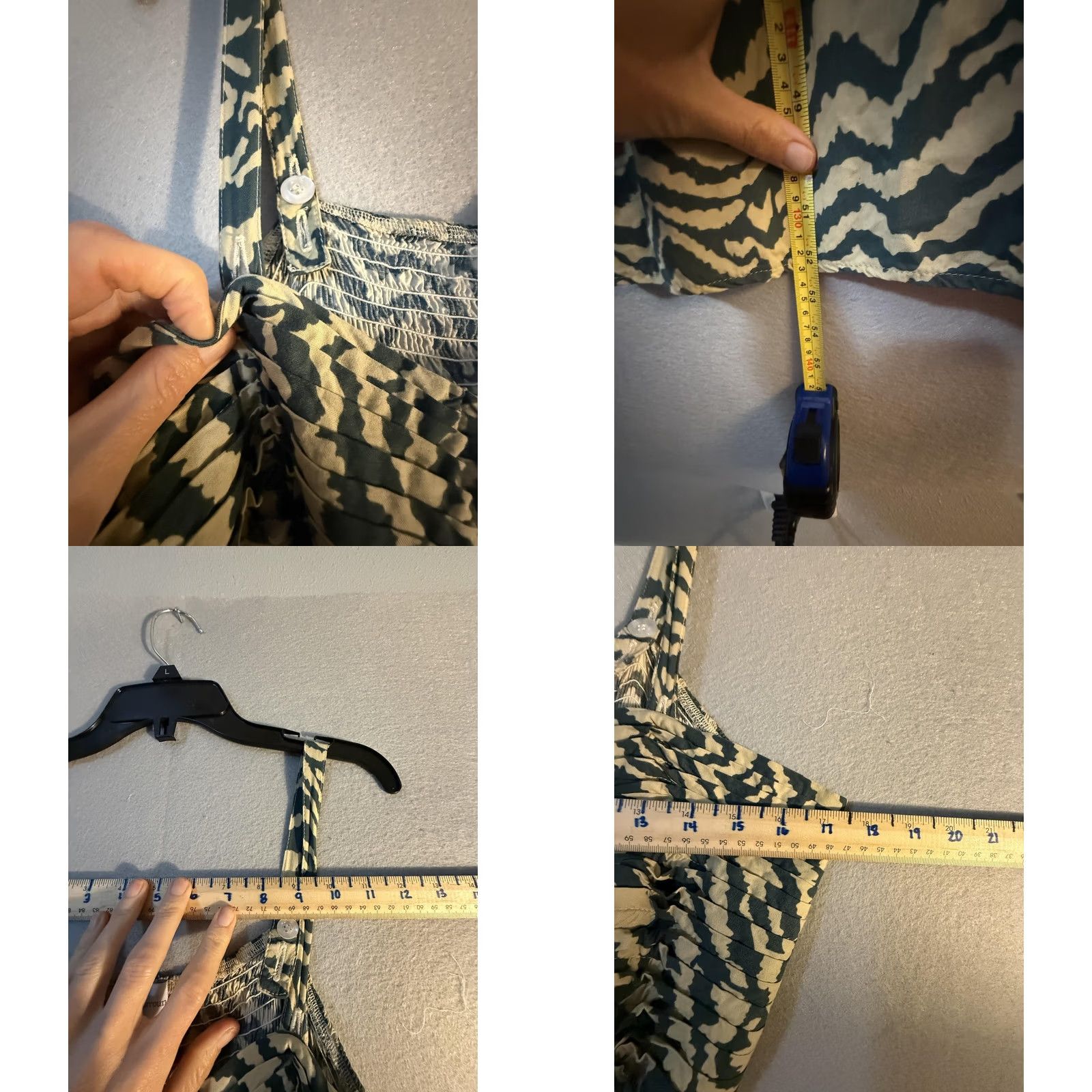 Soft Surroundings Soft Surroundings Dress Womens Large Green Animal Print Smocked Maxi Sundress Size L / US 10 / IT 46 - 8 Thumbnail