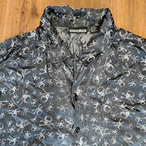 Other Vintage Y2K ODO Skulls Silk Button Shirt Size US XL / EU 56 / 4 - 1 Thumbnail