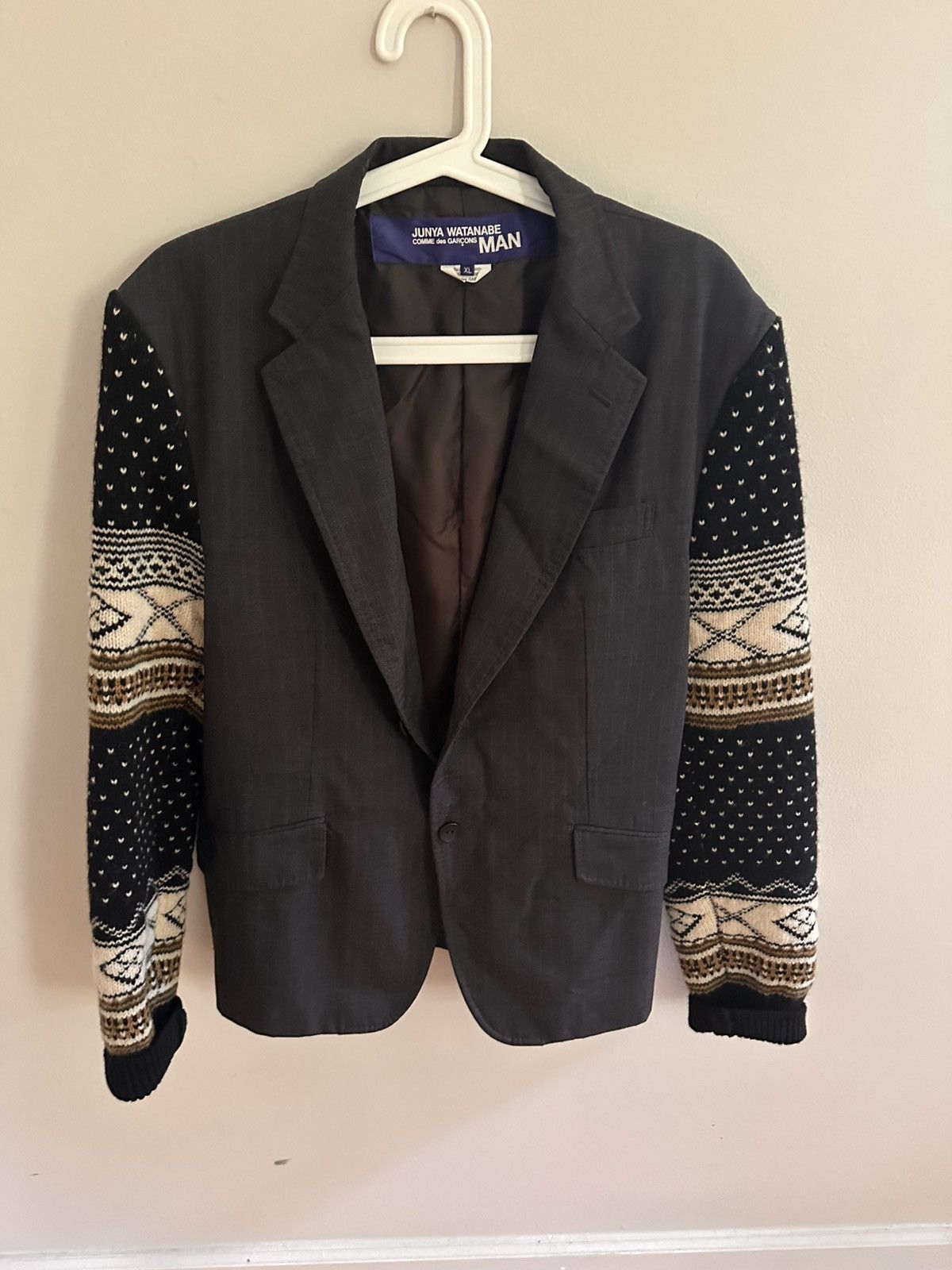 Junya Watanabe Junya Wantanabe Men’s Knit Sleeve Blazer Size 40R - 1 Thumbnail