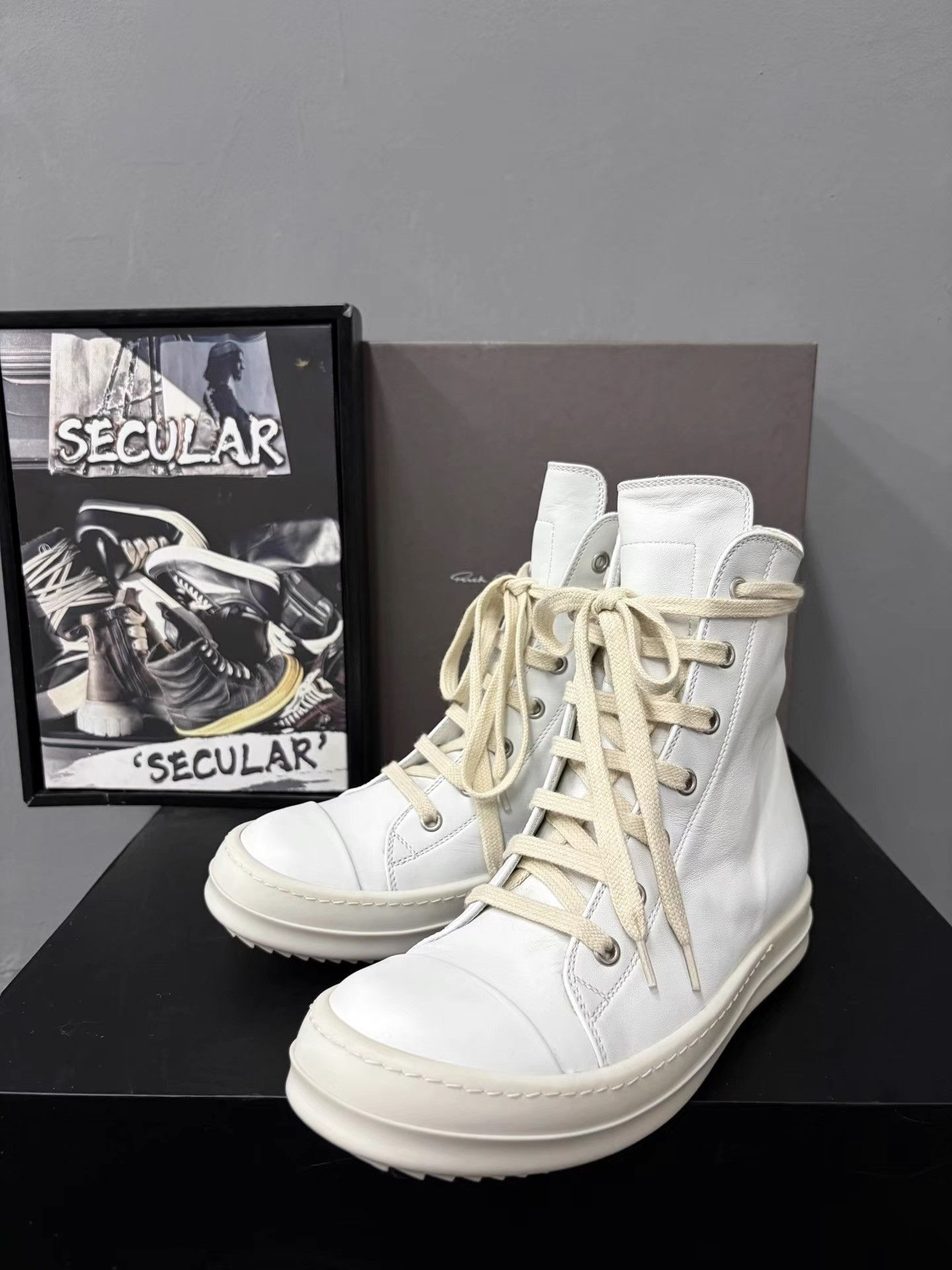 Rick Owens Rick Owens Mainline Milk White Ramones High-Tops K34 Size US 6 / IT 36 - 1 Thumbnail