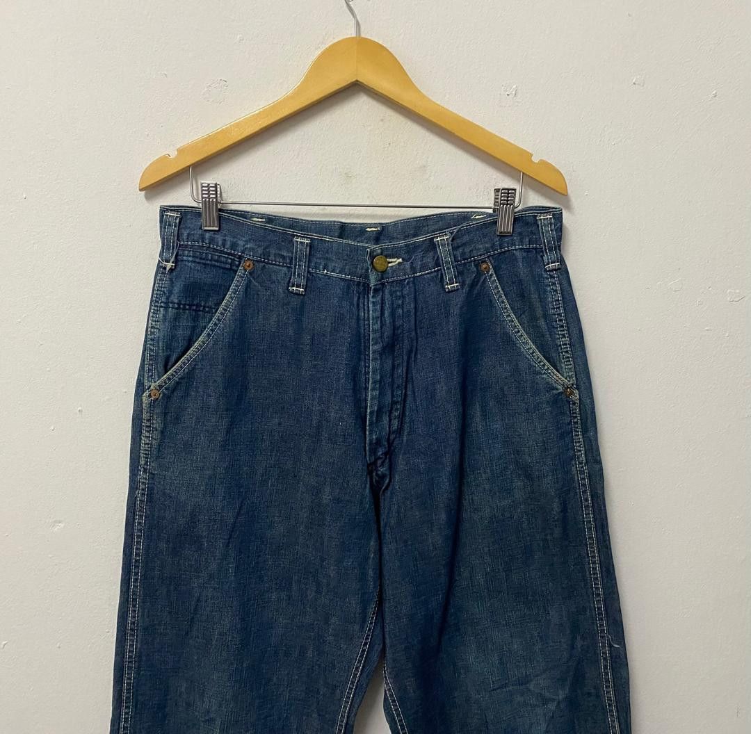 Oshkosh Vtg 90s OshKosh B'gosh Baggy Carpenter Jeans Faded Indigo Size US 33 - 3 Thumbnail