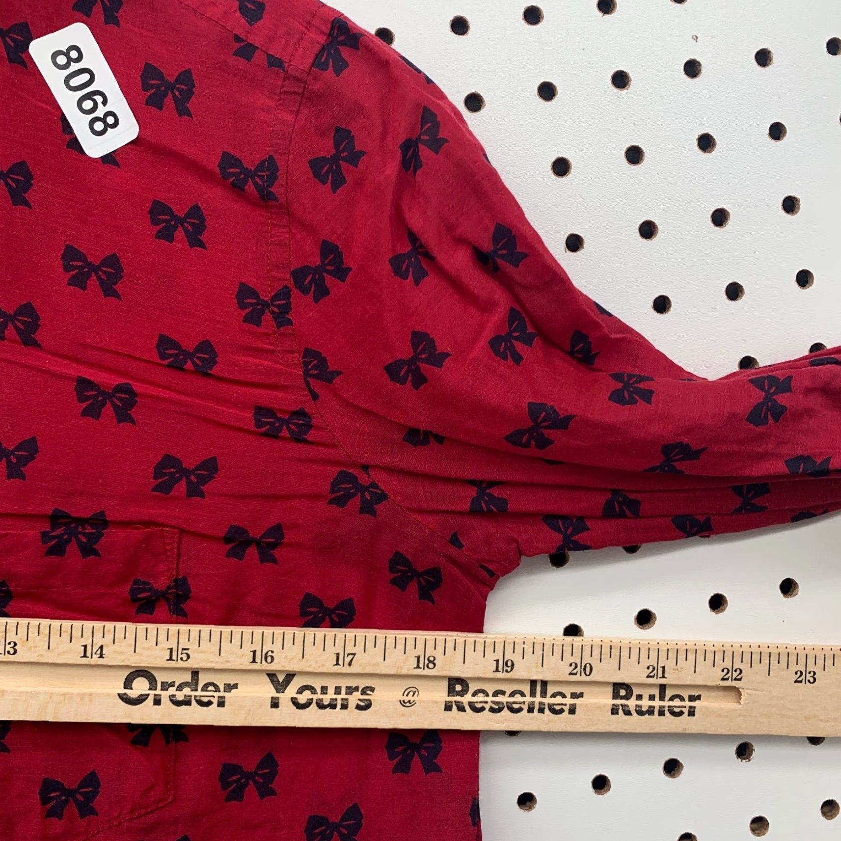 J.Crew J.CREW Button Shirt Womens Size 2 Red Long Sleeve Bow Tie AOP 18.5x25.5 Size XS / US 0-2 / IT 36-38 - 7 Thumbnail