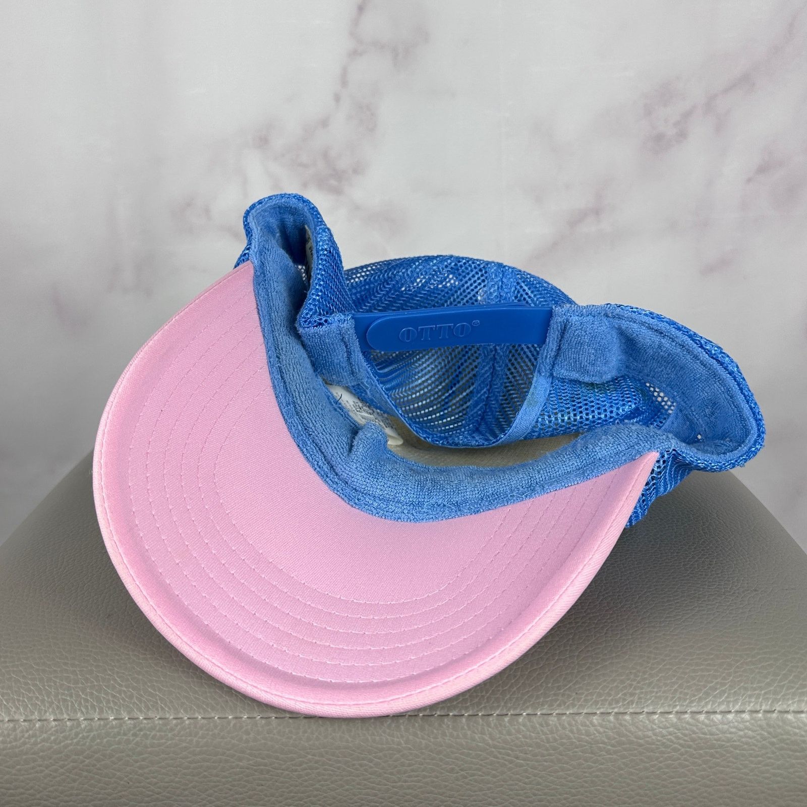 Kapital ‘Denim Men Loves Cats’ Pink/Blue Trucker Hat Size ONE SIZE - 7 Thumbnail