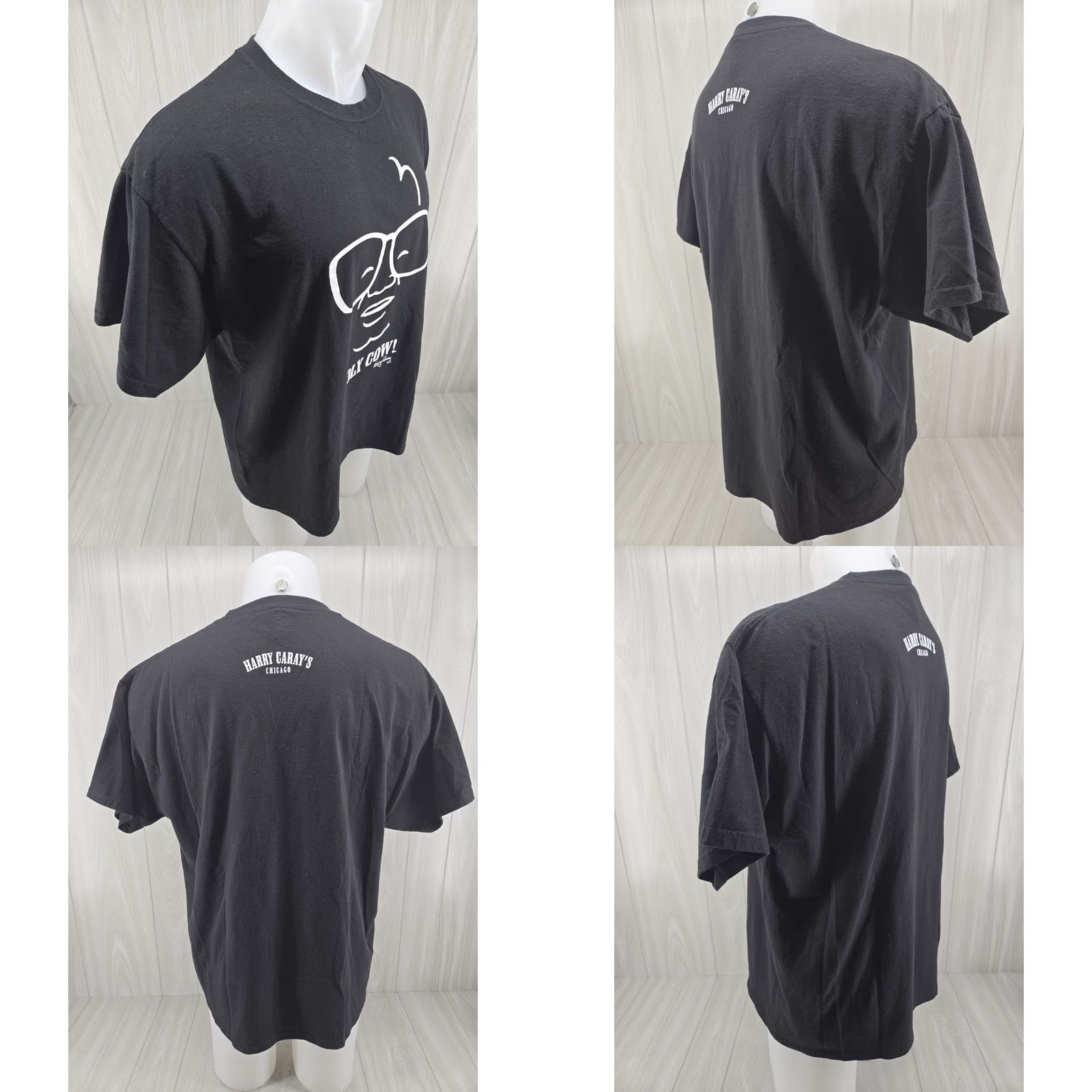 Hanes Hanes Harry Caray Holy Cow T-Shirt Black XL Men Cubs Baseball Shirt Short Sleeve Crew Neck Local Size US XL / EU 56 / 4 - 8 Thumbnail