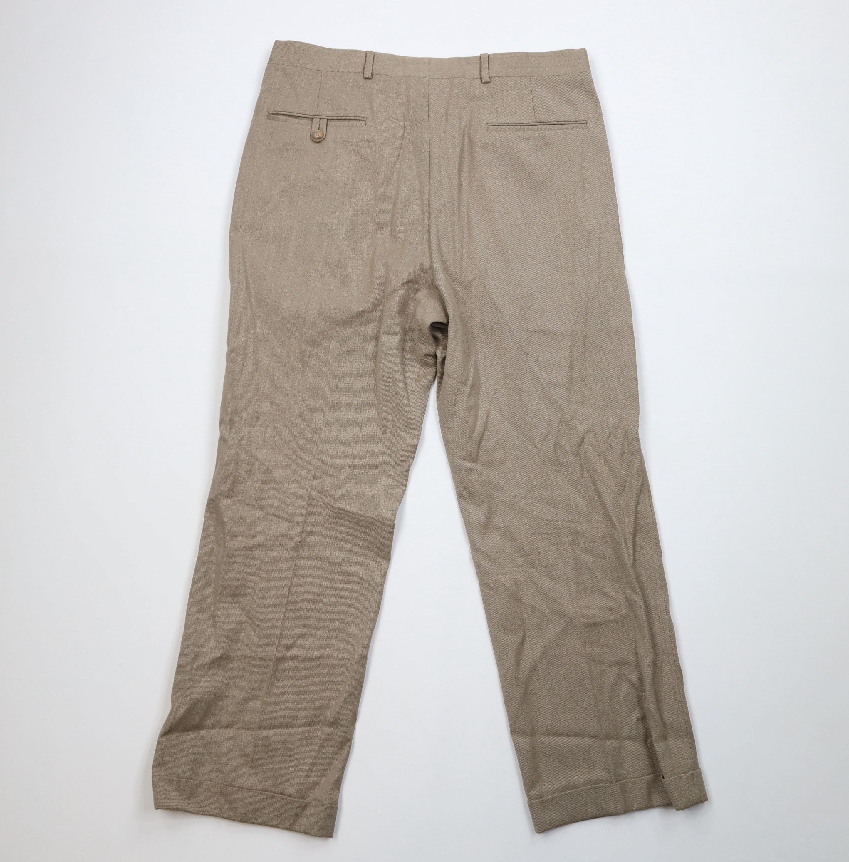 Vintage Vintage 70s Streetwear Pleated Wide Leg Wool Chino Pants USA Size US 36 / EU 52 - 10 Thumbnail