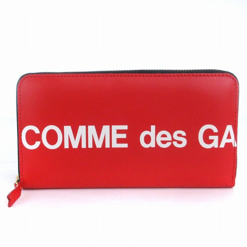 Comme des Garcons Wallet HUGE LOGO Long Round zip Leather Red Size ONE SIZE - 1 Thumbnail