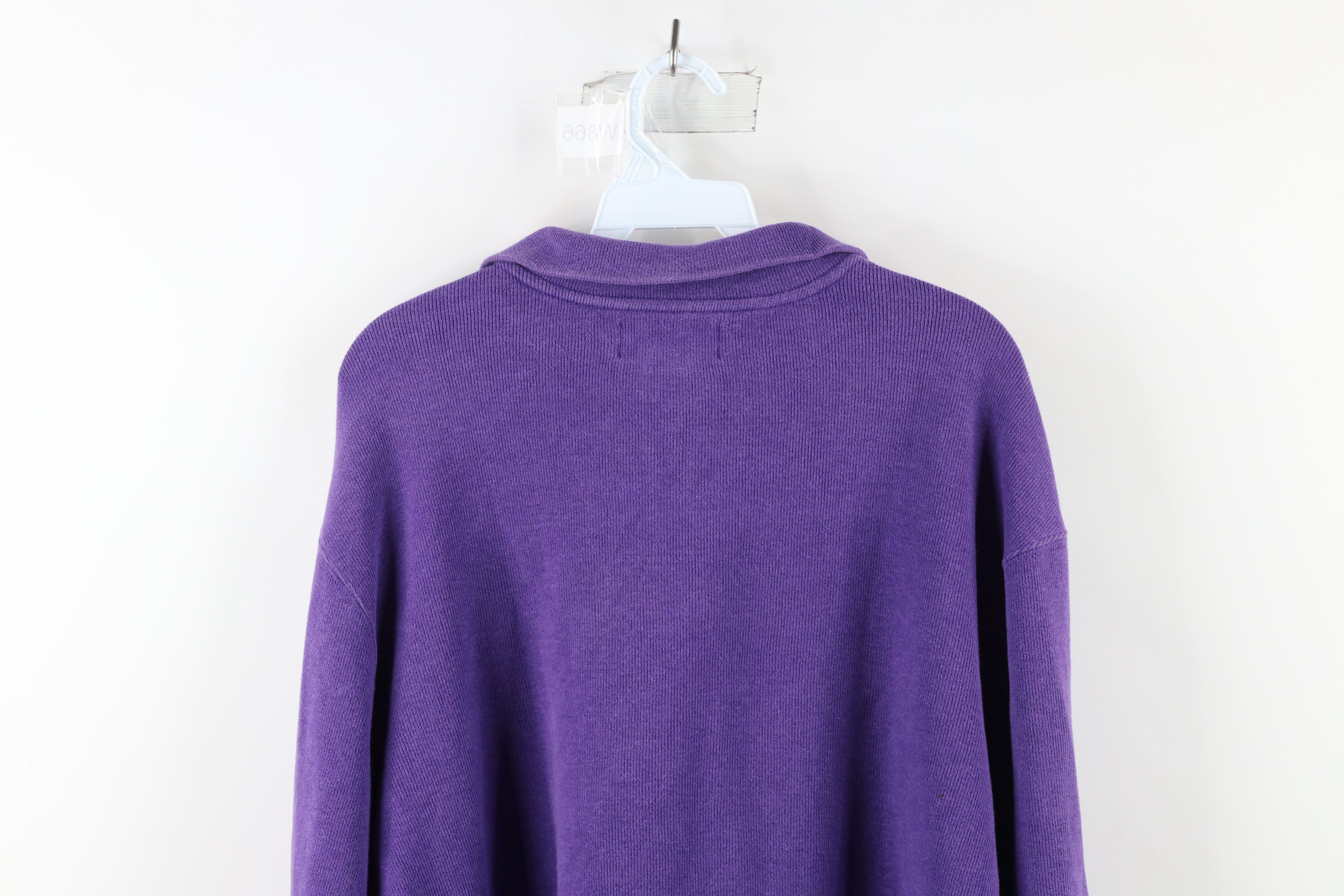 Ralph Lauren Vintage 90s Ralph Lauren Ribbed Knit Half Zip Sweater Purple Size US L / EU 52-54 / 3 - 10 Thumbnail