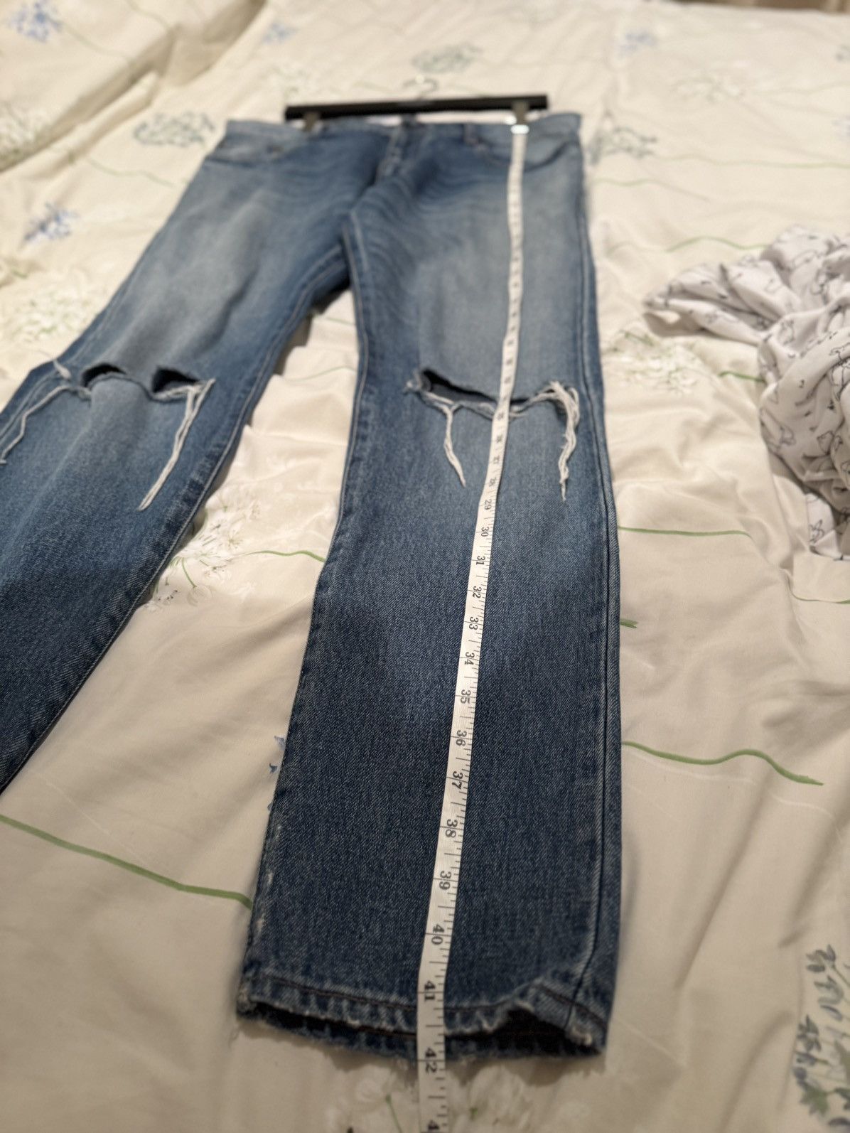 Saint Laurent Paris SS16 Saint Laurent D10 knee rip jeans Hedi 33 grail slim Size US 33 - 11 Thumbnail