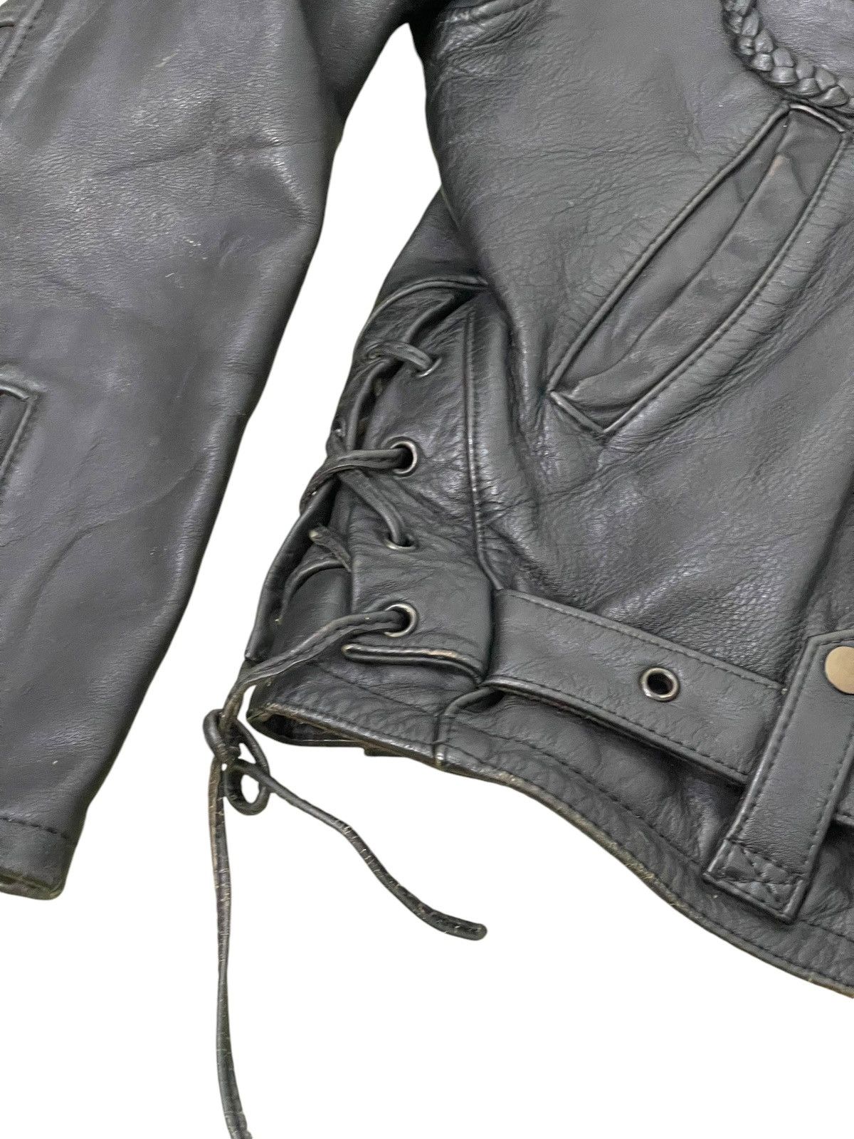 Kadoya Vtg Kadoya Akira Leather Jacket Cowhide Double Collar 2🟦 Size US L / EU 52-54 / 3 - 7 Thumbnail