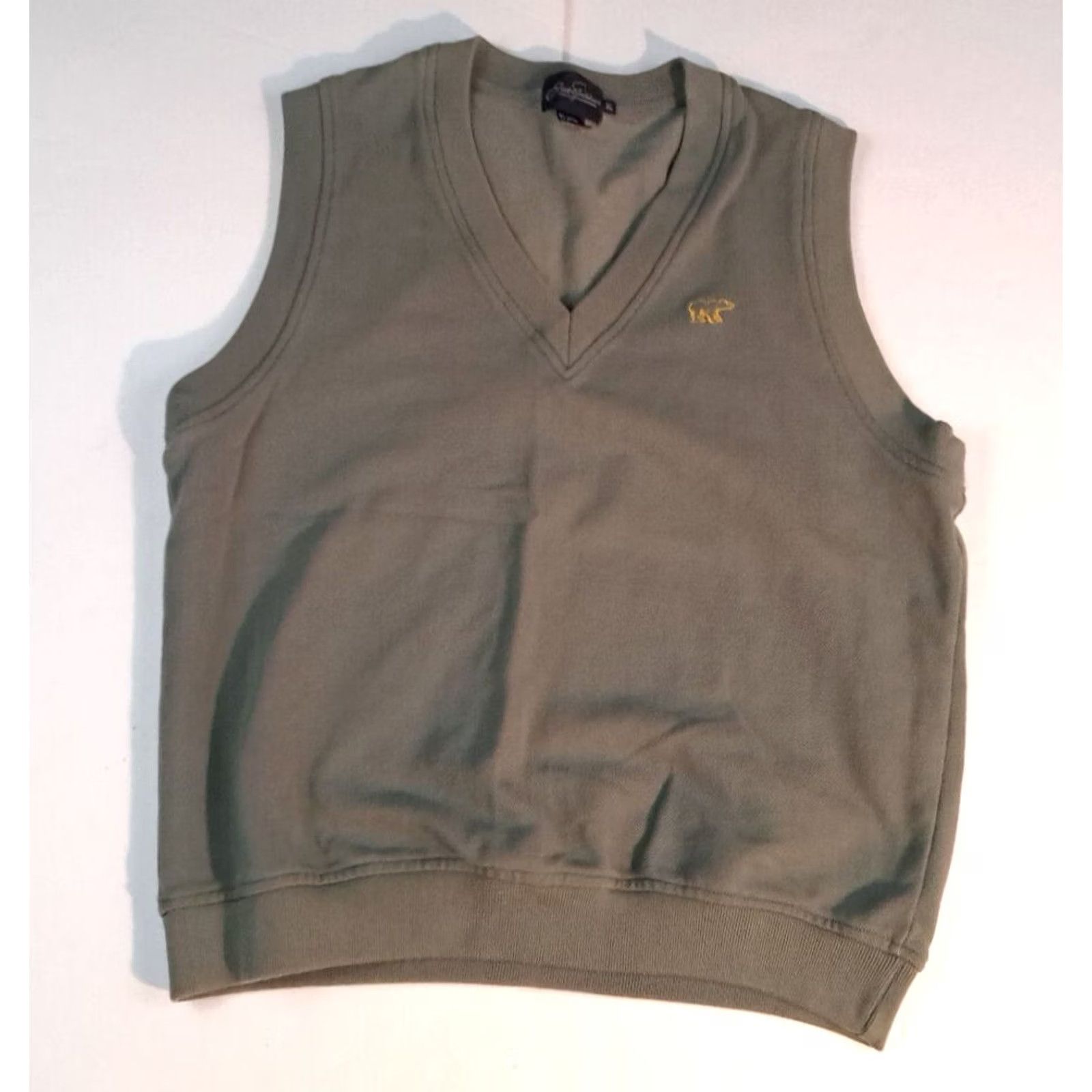 X-LARGE Jack Nicklaus Sweater Mens XL Brown Bear Logo Golf Vest 1980s size Large Tan Size US XL / EU 56 / 4 - 3 Thumbnail