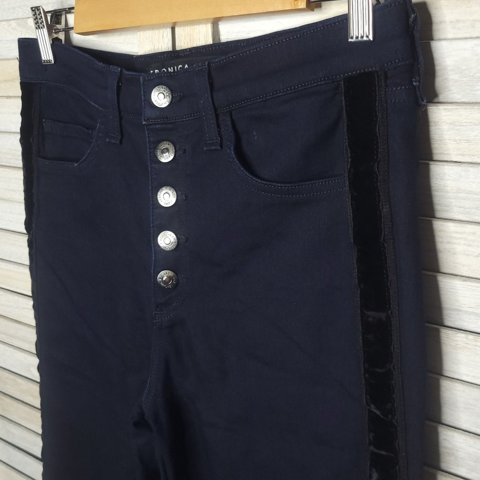 Veronica Beard Veronica Beard Carolyn Baby Boot Velvet Tux Stripe 29 Waist Size 29" - 2 Thumbnail