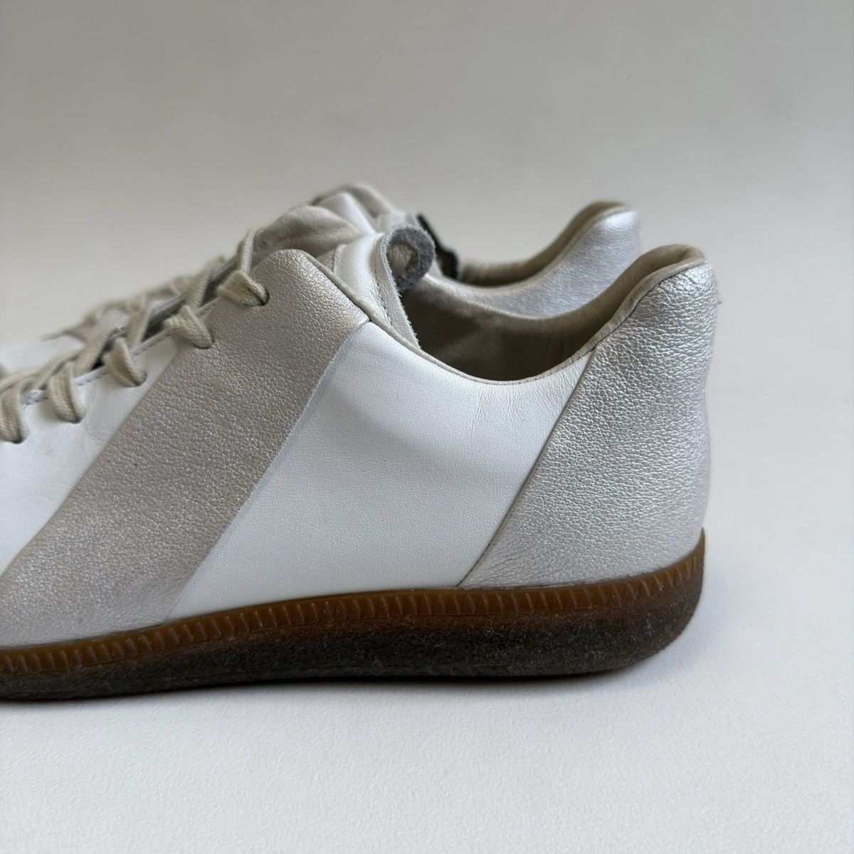 Maison Margiela S/S 10 Silver/White Striped GAT Sneakers Size US 9 / EU 42 - 6 Thumbnail
