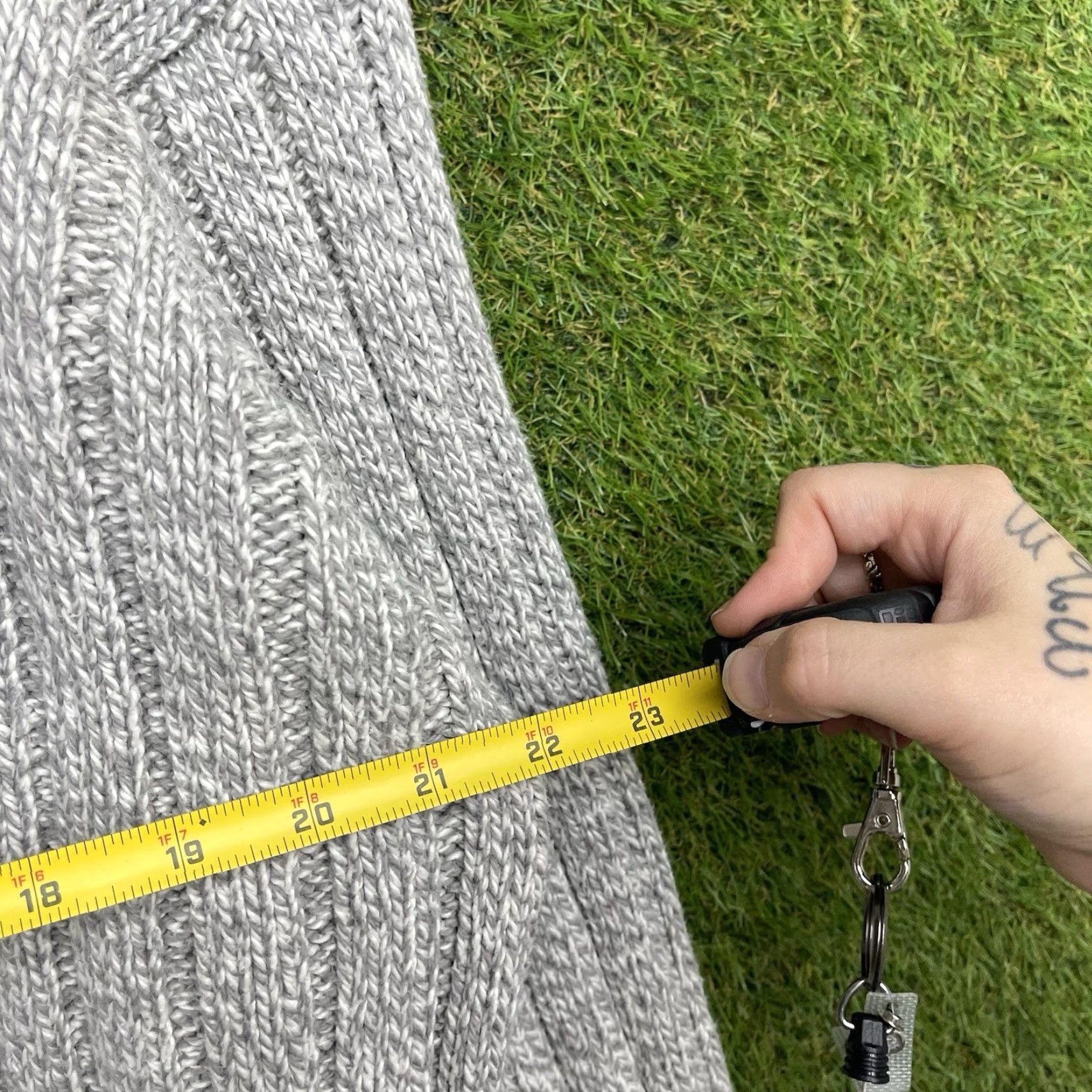 Polo Ralph Lauren VINTAGE Polo Ralph Lauren Sweater Mens L Cable-Knit Crew Neck Gray Cotton Pullover 90s Mens Size US L / EU 52-54 / 3 - 7 Thumbnail