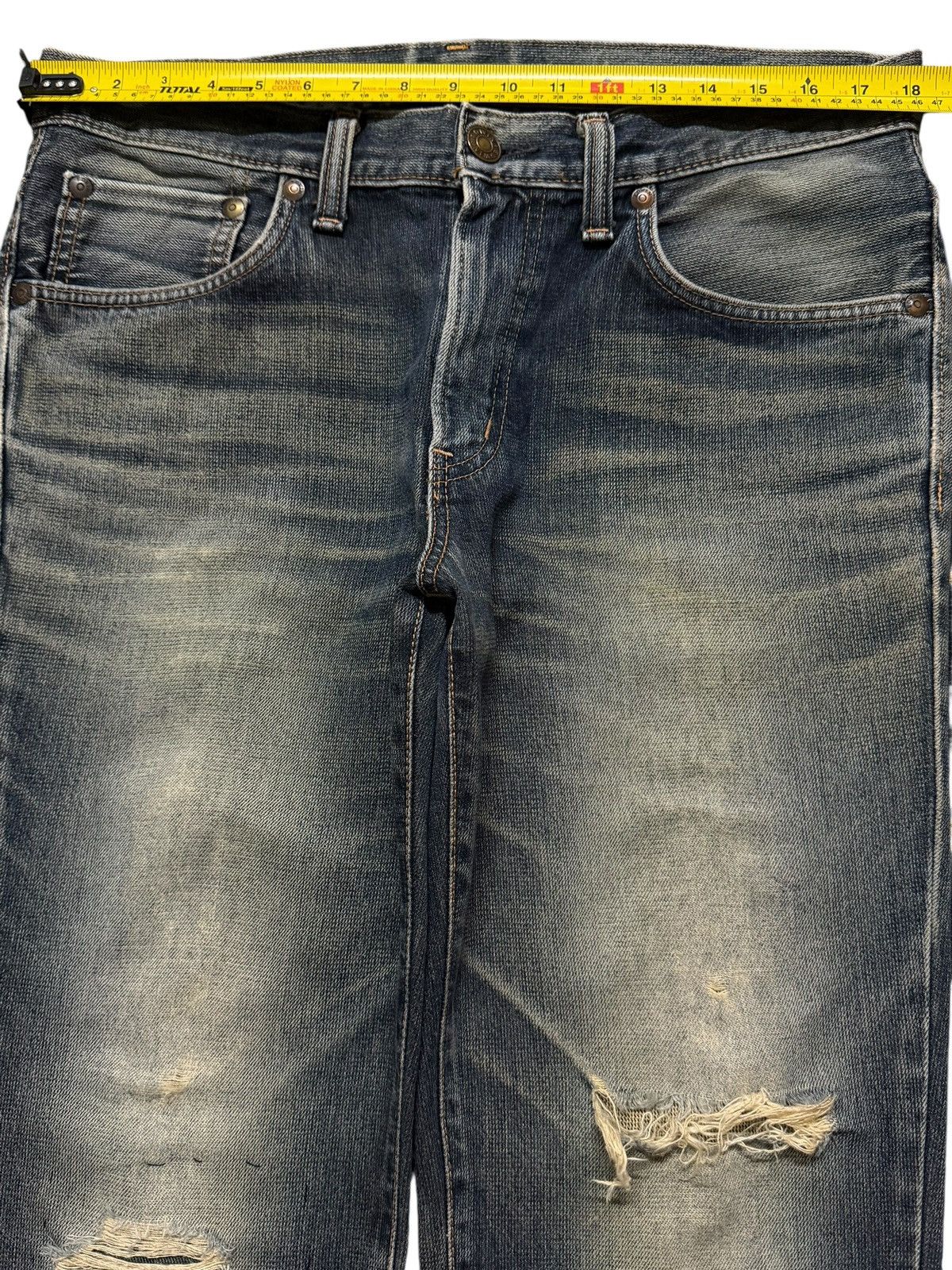 Edwin Vintage 90s Edwin 503 Faded Wash Distressed Regular Straight Size US 36 / EU 52 - 9 Thumbnail