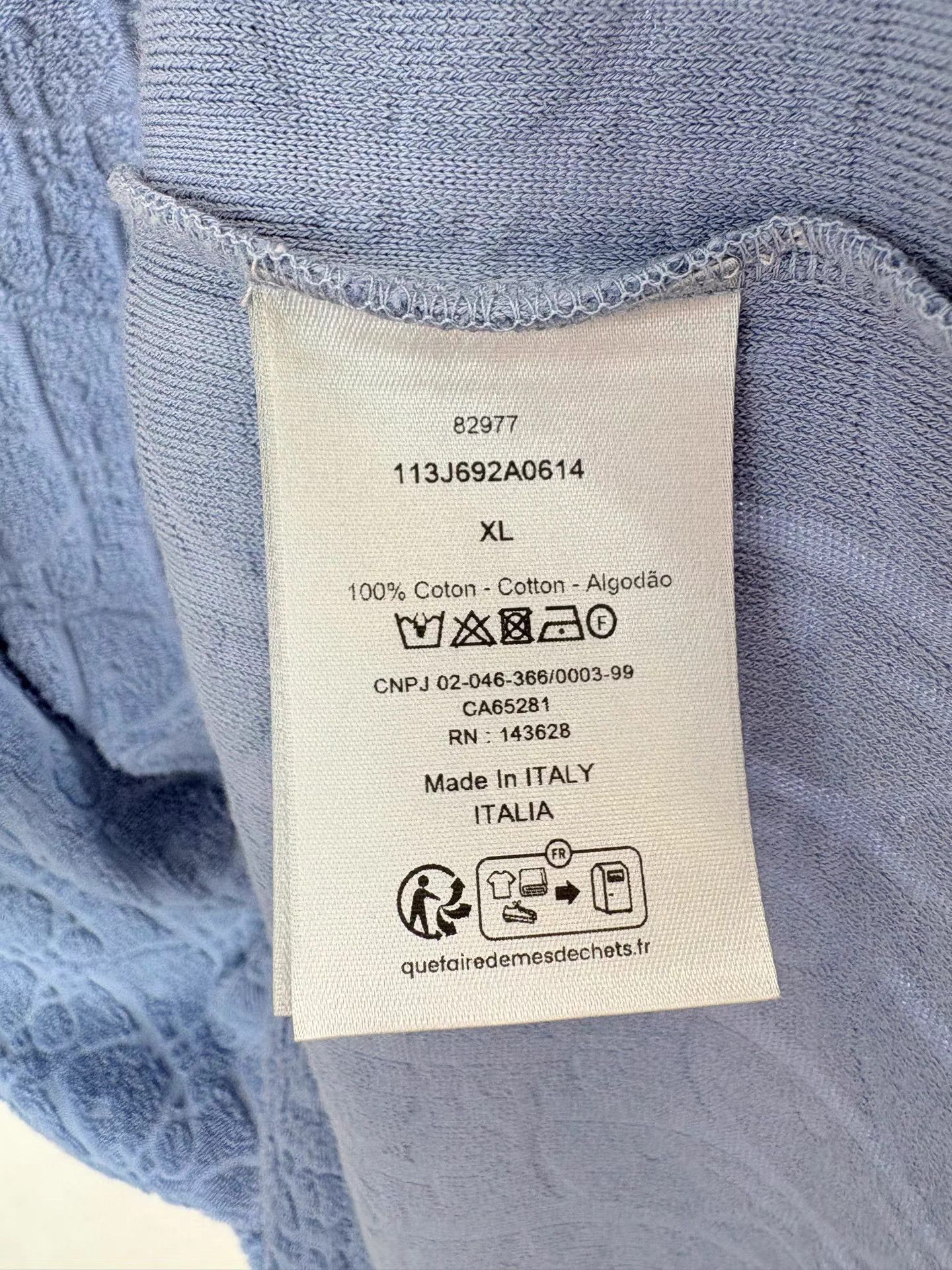 Dior DIOR Dusty Blue Towel Short Sleeve K1 Size US XL / EU 56 / 4 - 5 Thumbnail