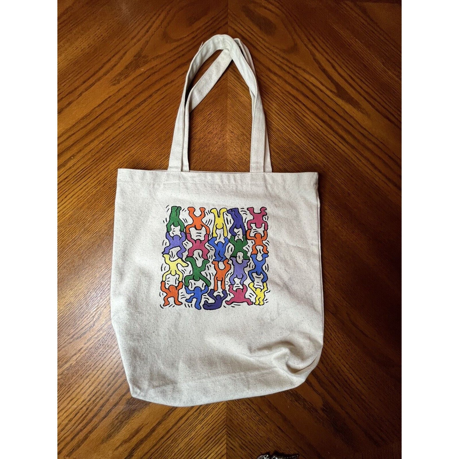 Keith Haring KEITH HARING Style Classic Cotton Canvas Art Print Tote Bag Size ONE SIZE - 1 Thumbnail