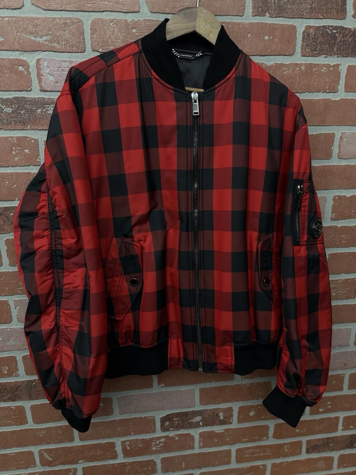 Versace Versace Gingham Bomber Jacket Red Size 52 $1975 RARE Size US L / EU 52-54 / 3 - 2 Thumbnail