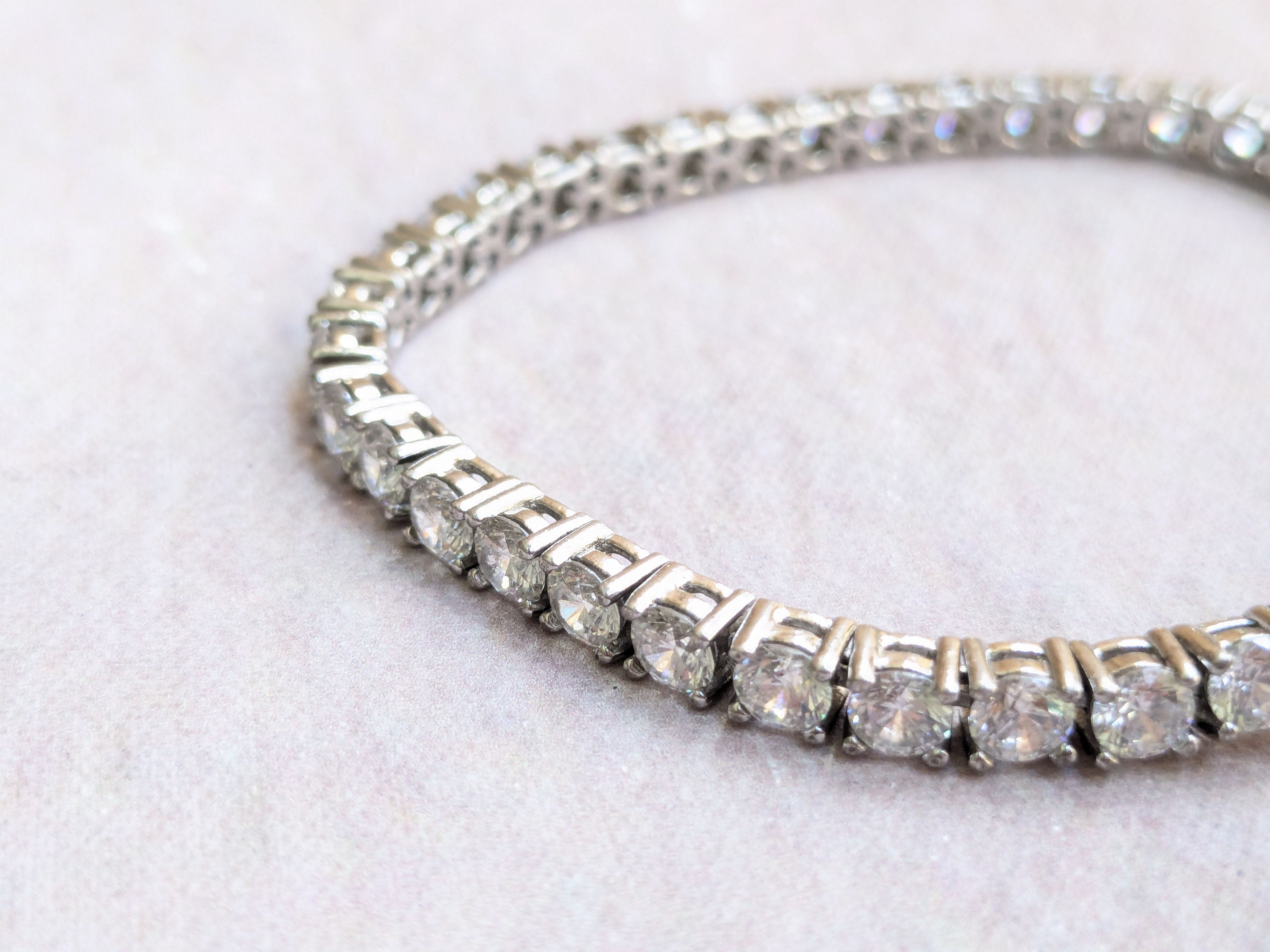 Sterling Silver Sterling Silver Tennis Bracelet CZ Clear 7.25" Round Size ONE SIZE - 5 Thumbnail
