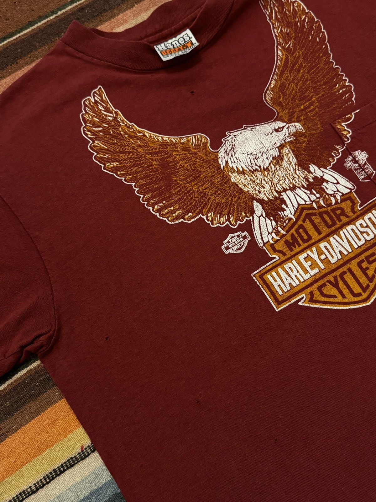 Harley Davidson × Vintage Vintage 1980's La Marque TX Harley Davidson Tee Shirt Size US L / EU 52-54 / 3 - 7 Thumbnail