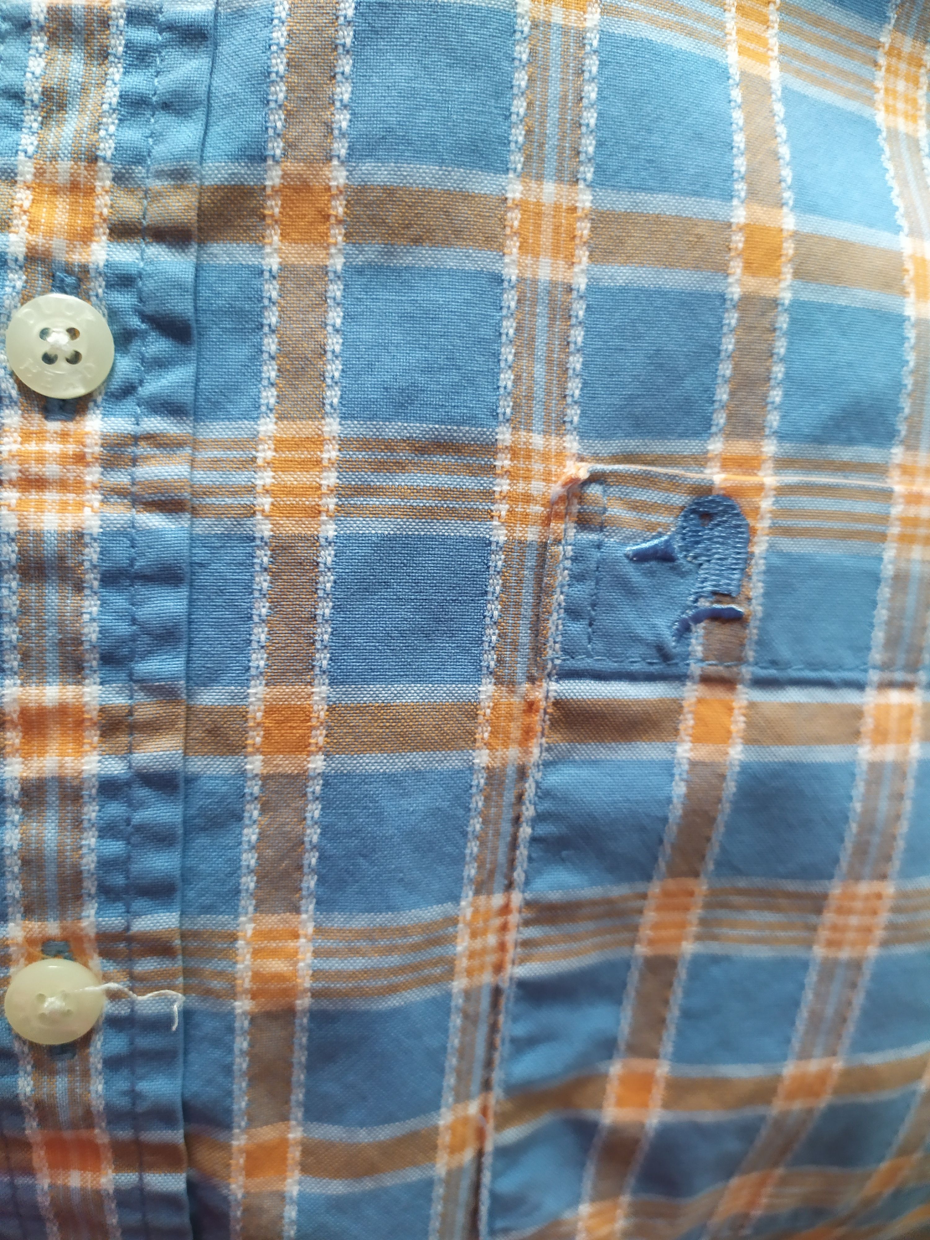 Duck Head Blue Men's Checkered Shirt Duck Head L Cotton Short Sleeve Size US L / EU 52-54 / 3 - 4 Thumbnail