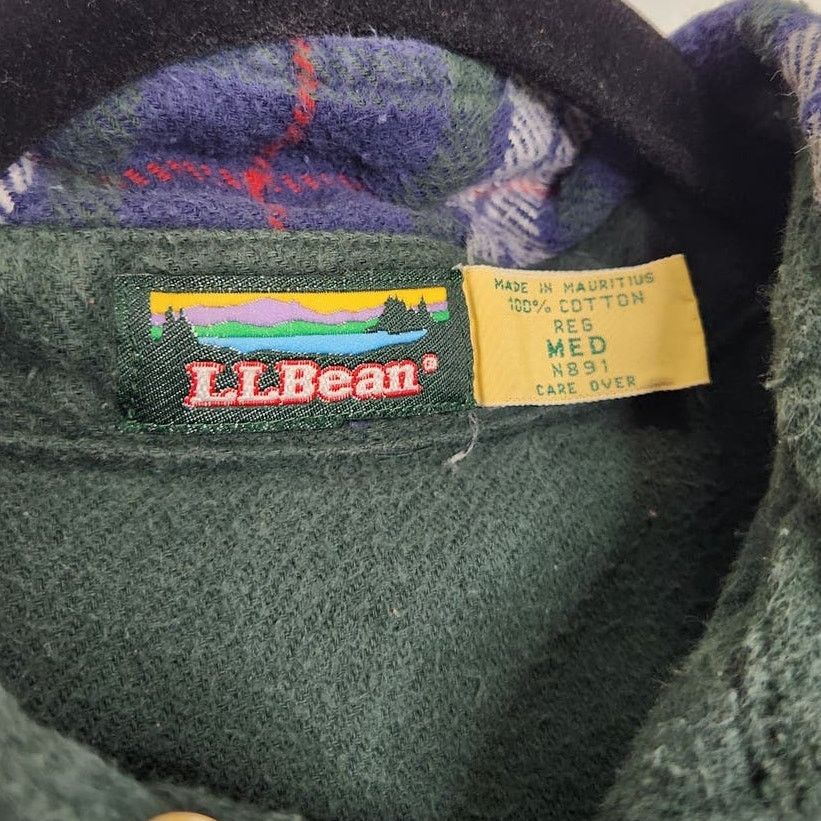 L.L. Bean Vintage LL Bean Double Lined Fleece Flannel Henley Polo Top Size US M / EU 48-50 / 2 - 3 Thumbnail
