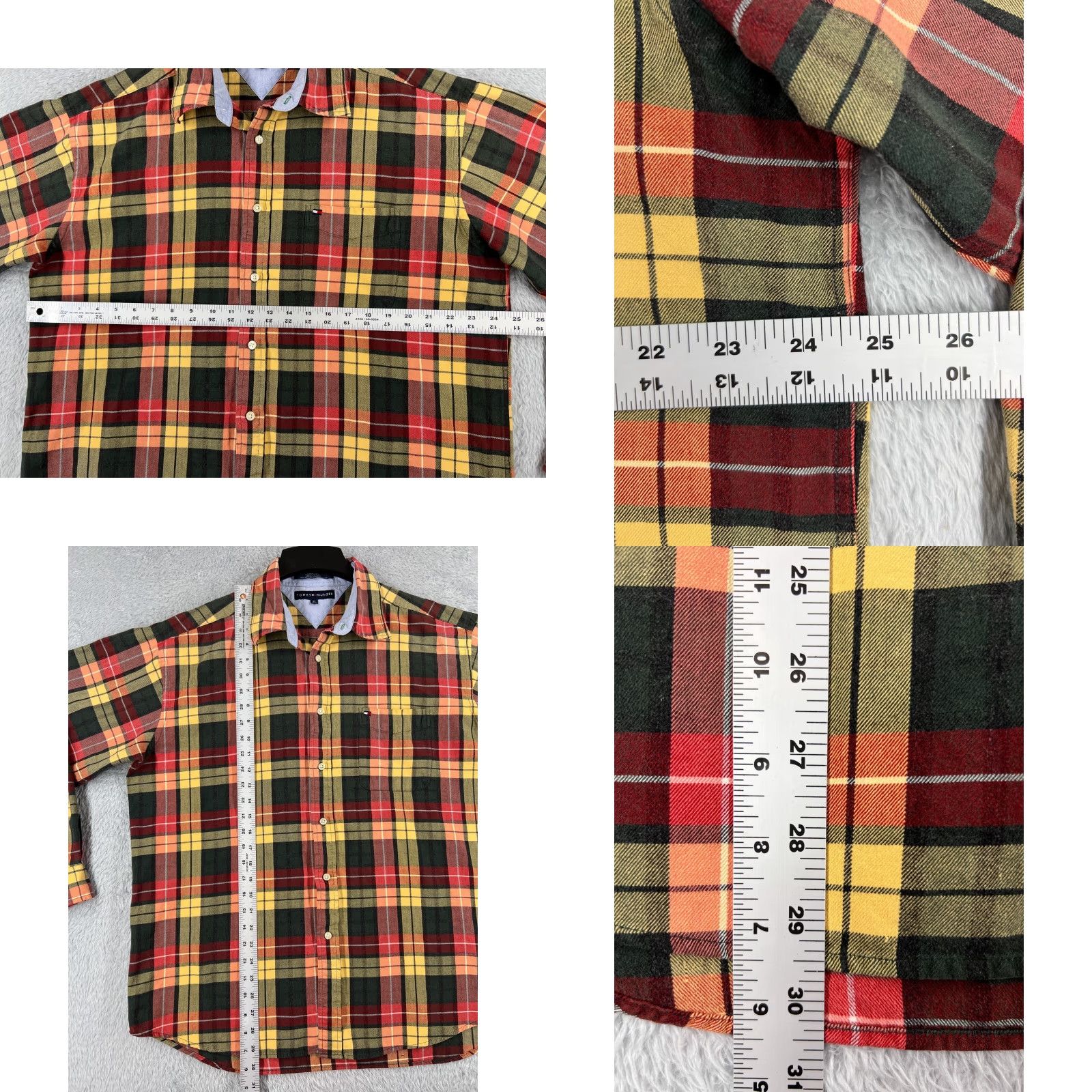 Tommy Hilfiger Tommy Hilfiger Shirt Men XL Green Yellow Plaid Soft Cotton Pocket Size US XL / EU 56 / 4 - 8 Thumbnail