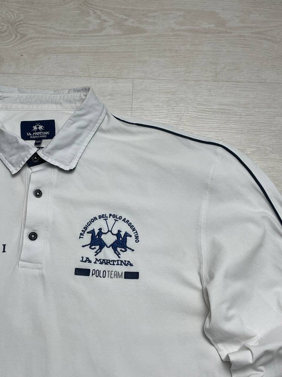 La Martina × Polo Ralph Lauren × Vintage La Martina Maserati Rugby Sweatshirt Oversized Center Logo Size US XXL / EU 58 / 5 - 2 Thumbnail