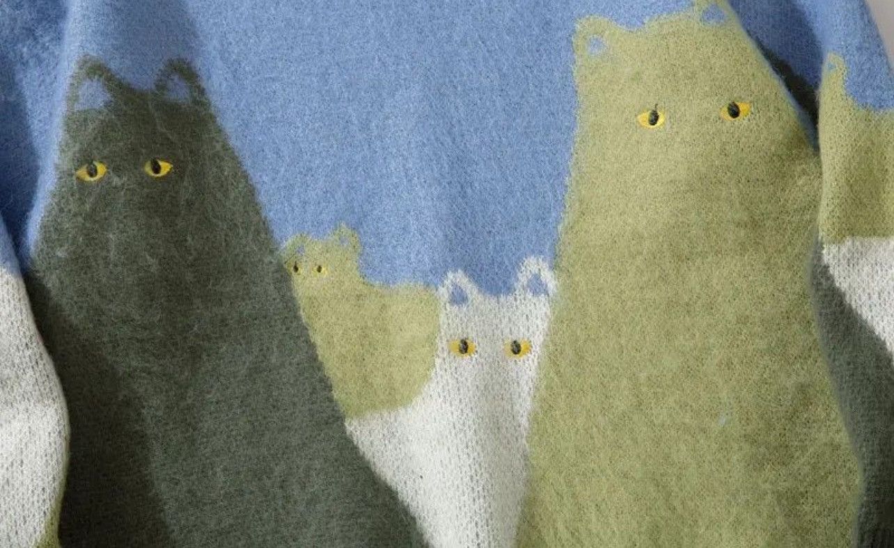 Other Cat Knitted Sweater Oversized Hip Hop Streetwear Size US M / EU 48-50 / 2 - 7 Thumbnail
