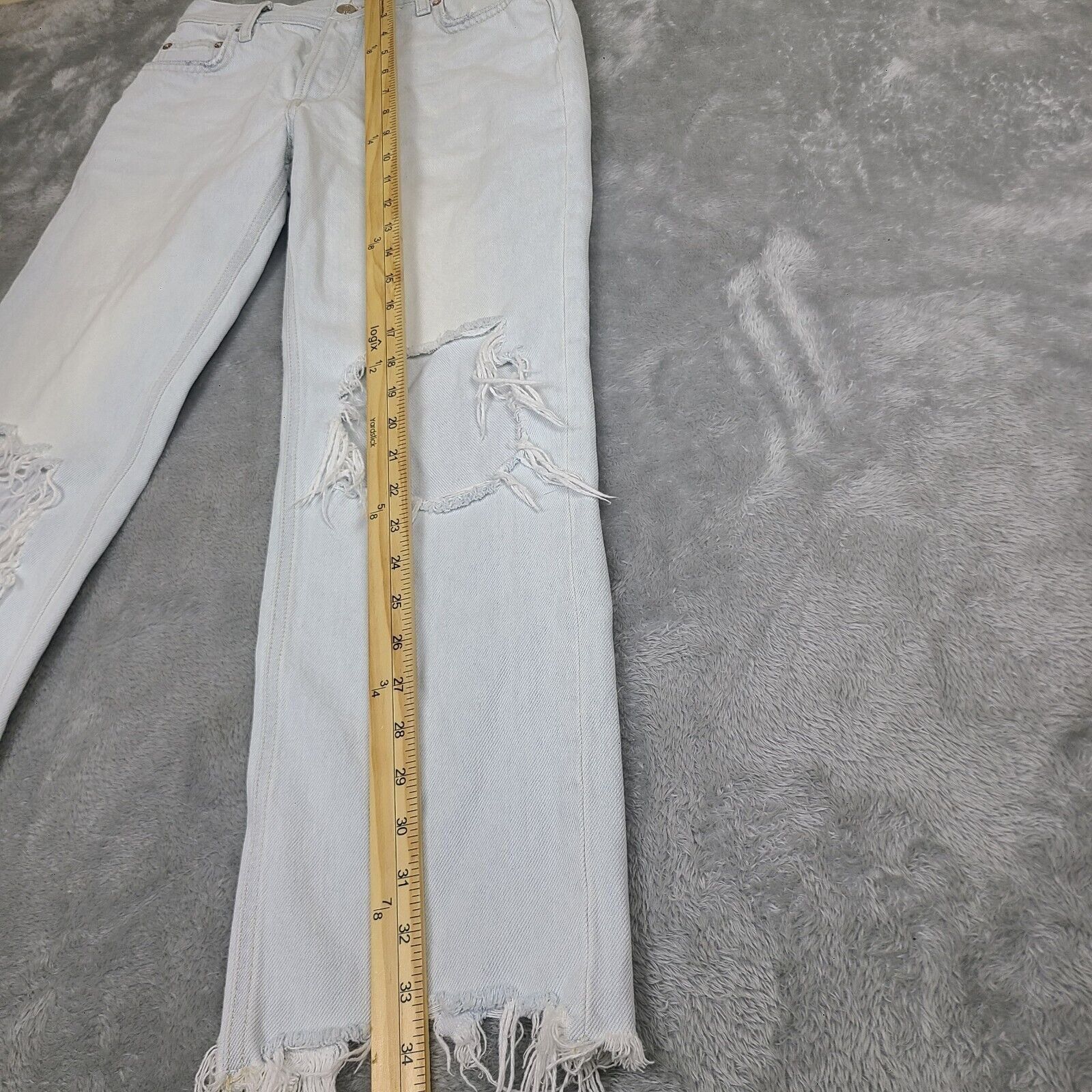 Free People Free People Maggie Jeans Size 25* Chewed Hem Distressed Stra Size 25" / US 0 / IT 36 - 4 Thumbnail