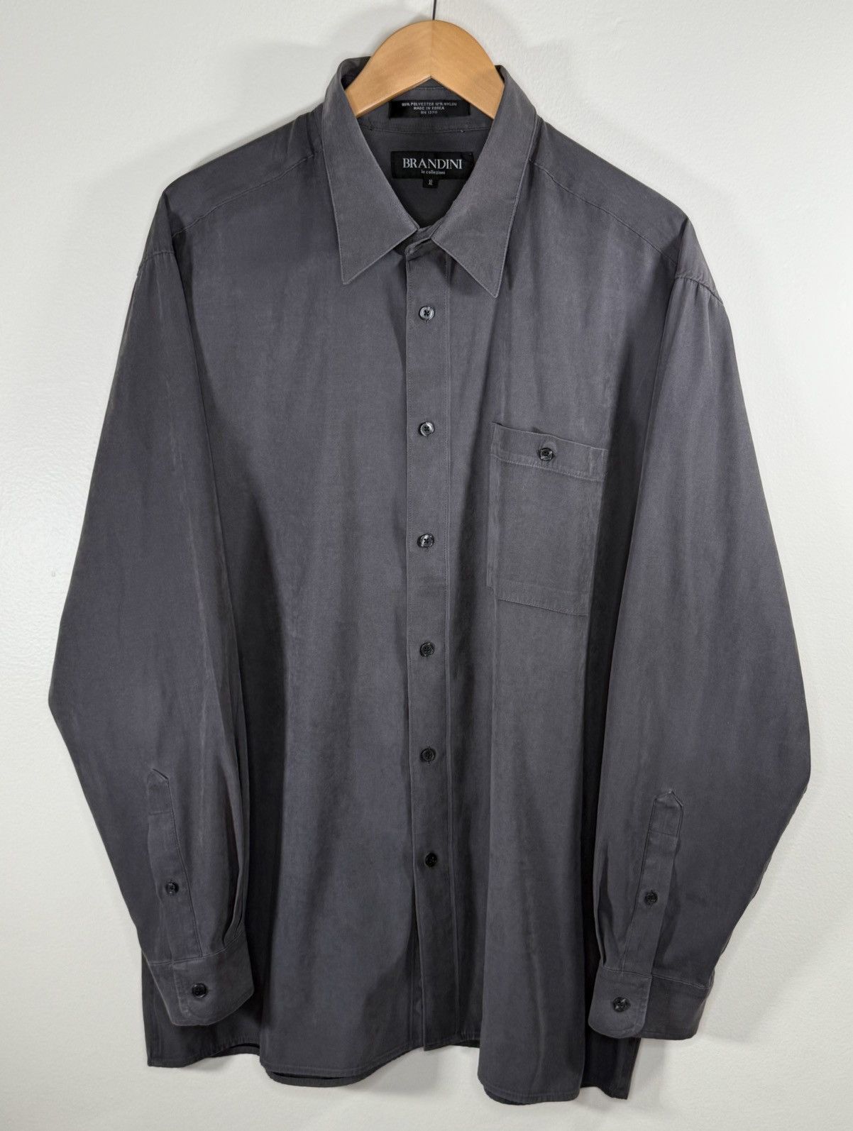 Baldinini × Vintage Vintage 90’s Brandini Men’s XL Button-Up Shirt - Silky Suede Size US XL / EU 56 / 4 - 2 Thumbnail