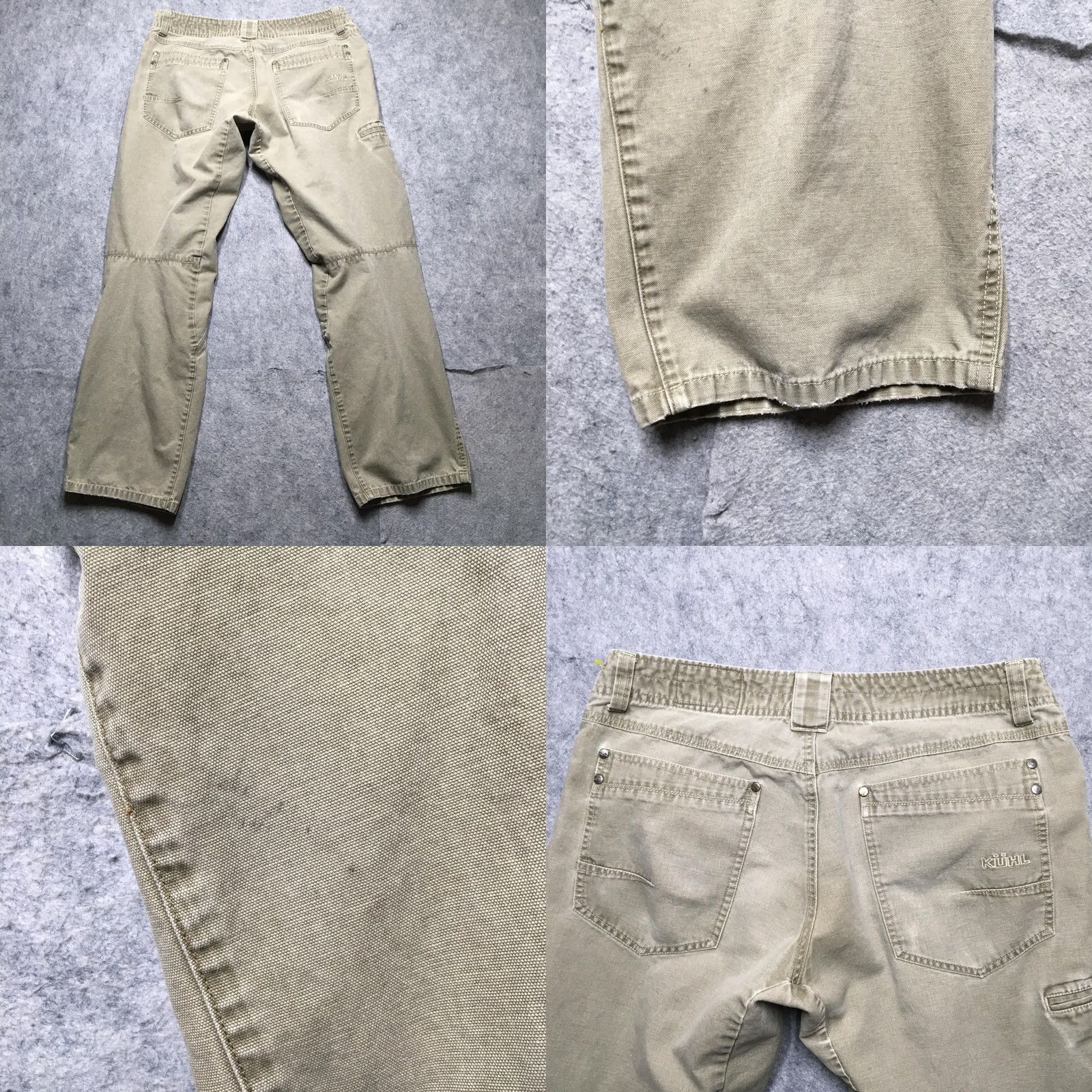 Vintage Kuhl Outkast Pants Mens 34x32 Beige Canvas Relaxed Straight Leg Front Zip Pocket 5-Pocket Size US 34 / EU 50 - 8 Thumbnail
