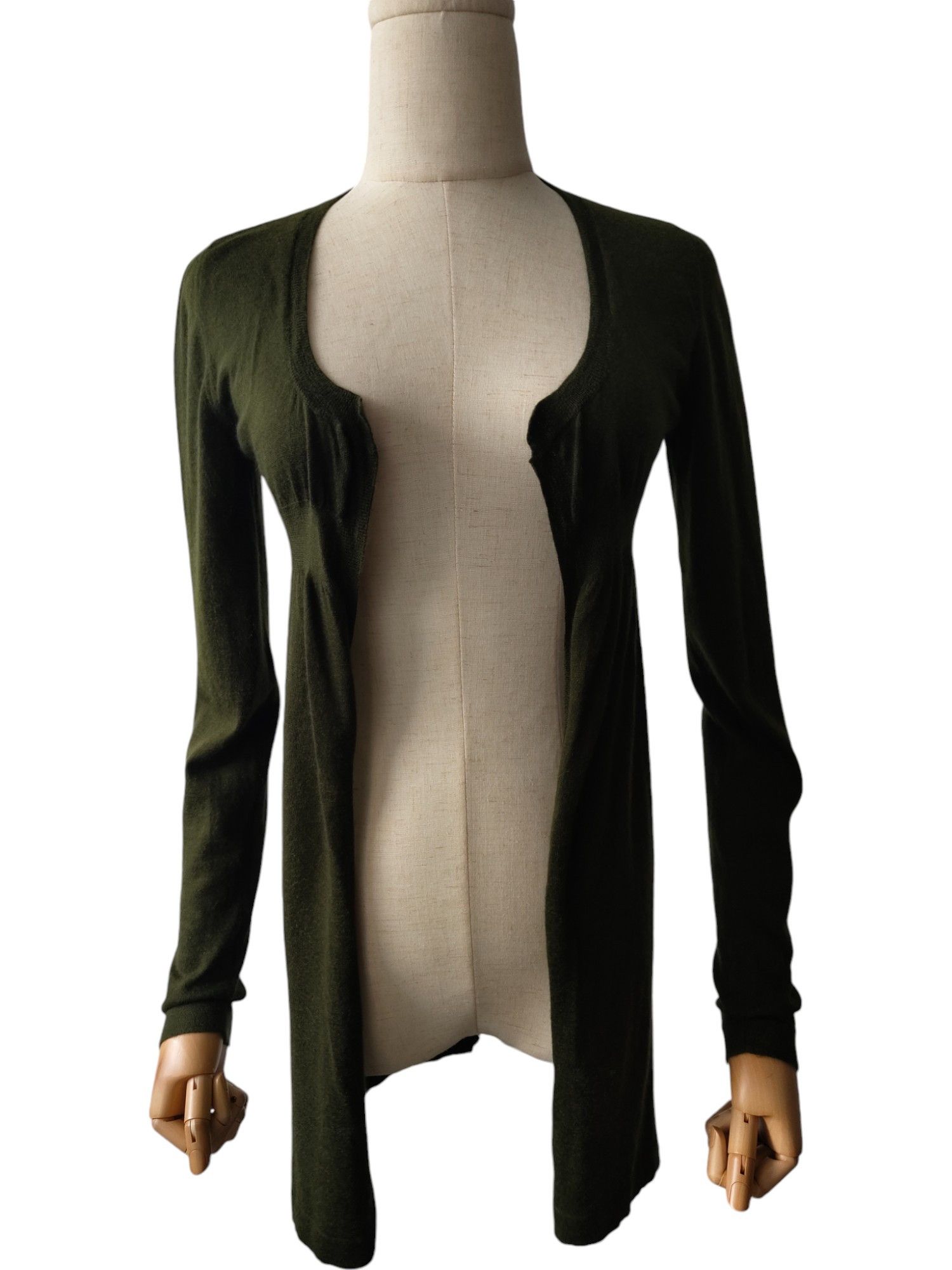 Marni Olive Green Cashmere Open Cardigan Size XS / US 0-2 / IT 36-38 - 3 Thumbnail