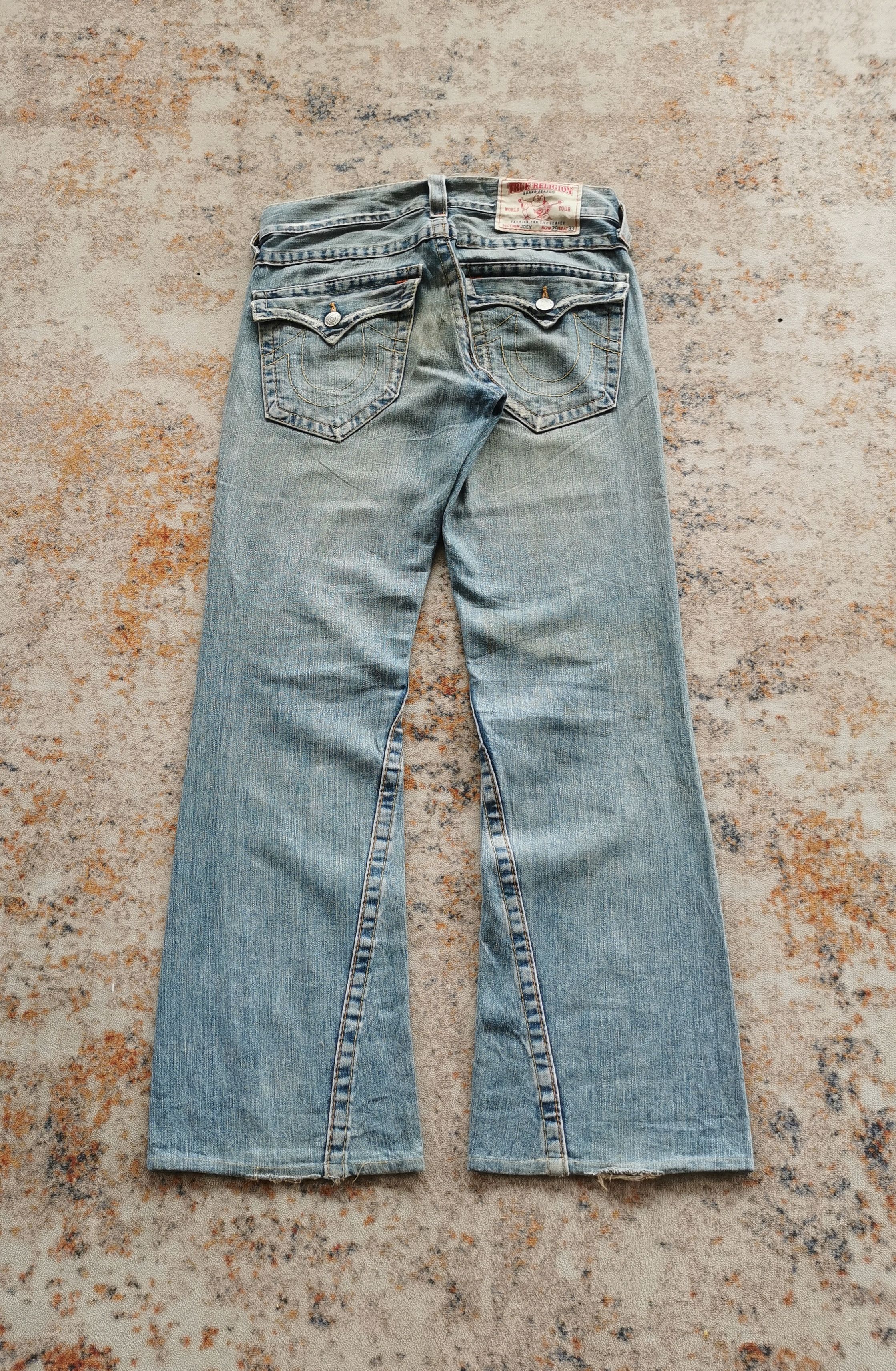 Vintage TRUE RELIGION Flared Distressed Jeans